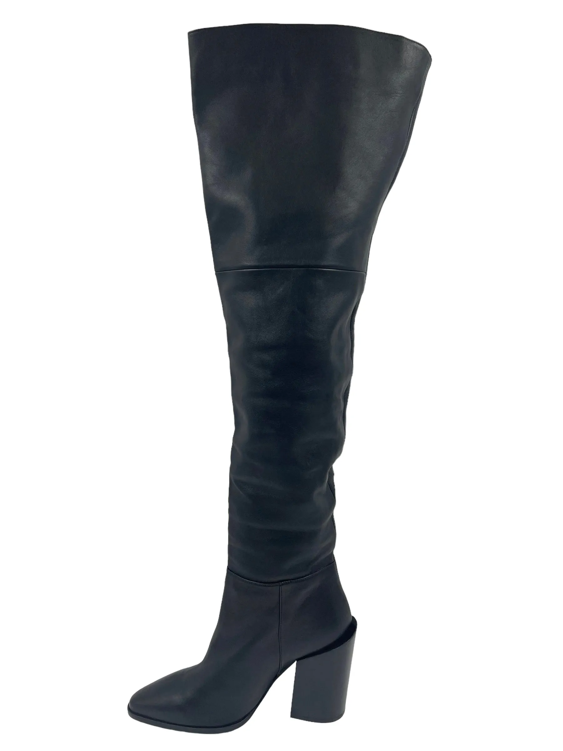 Frame Size 37.5 Le Mulholland Black Leather OTK Boots