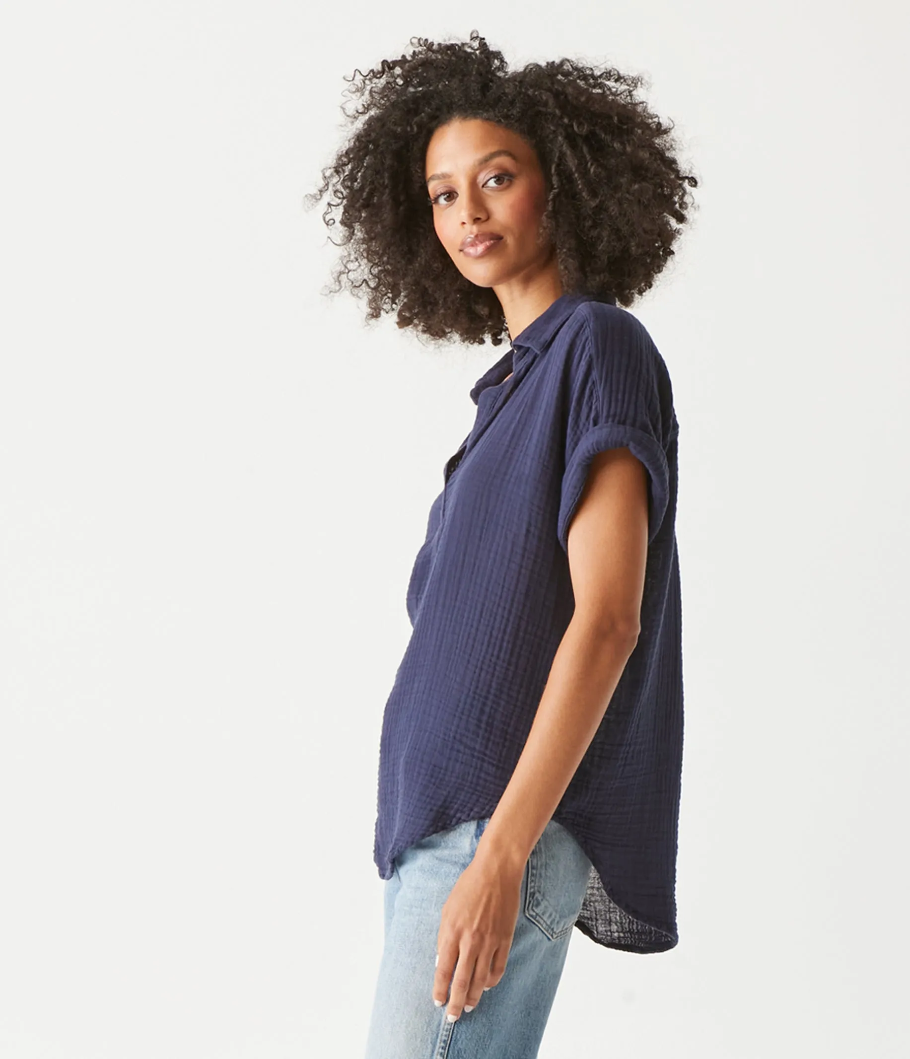 Gigi Gauze Popover Top