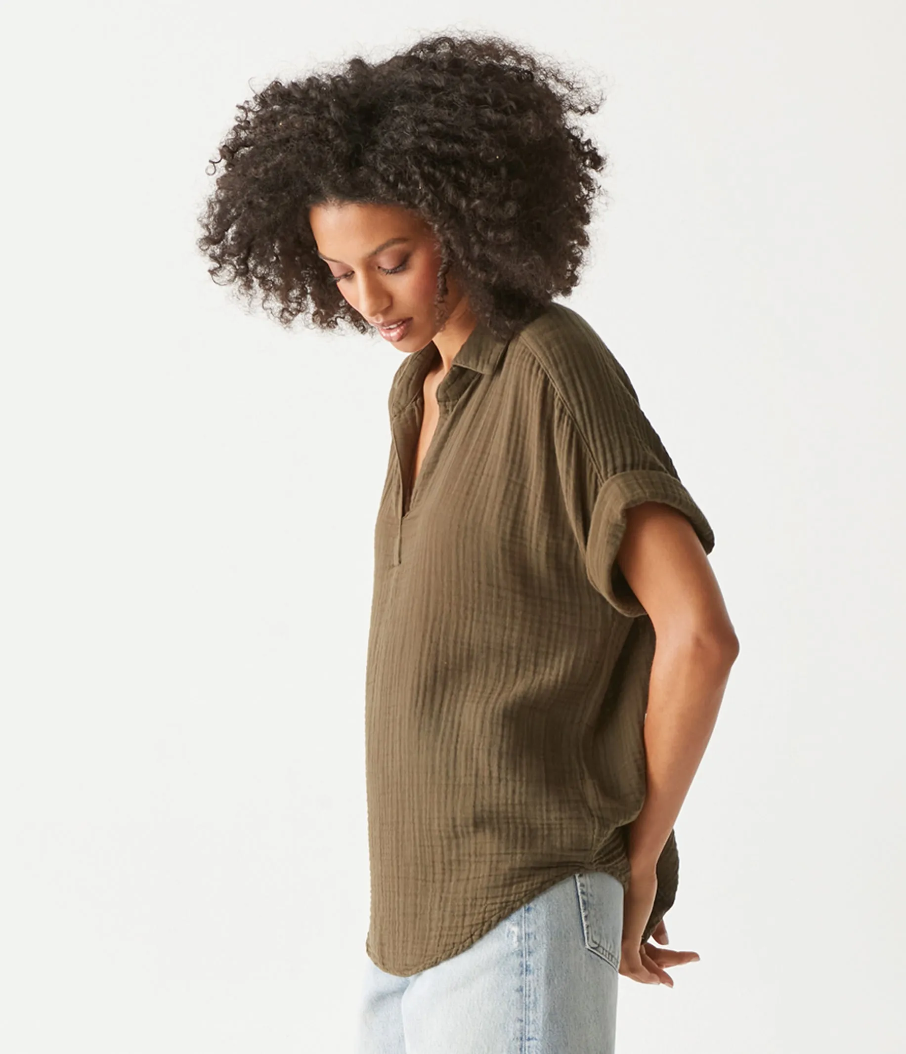 Gigi Gauze Popover Top