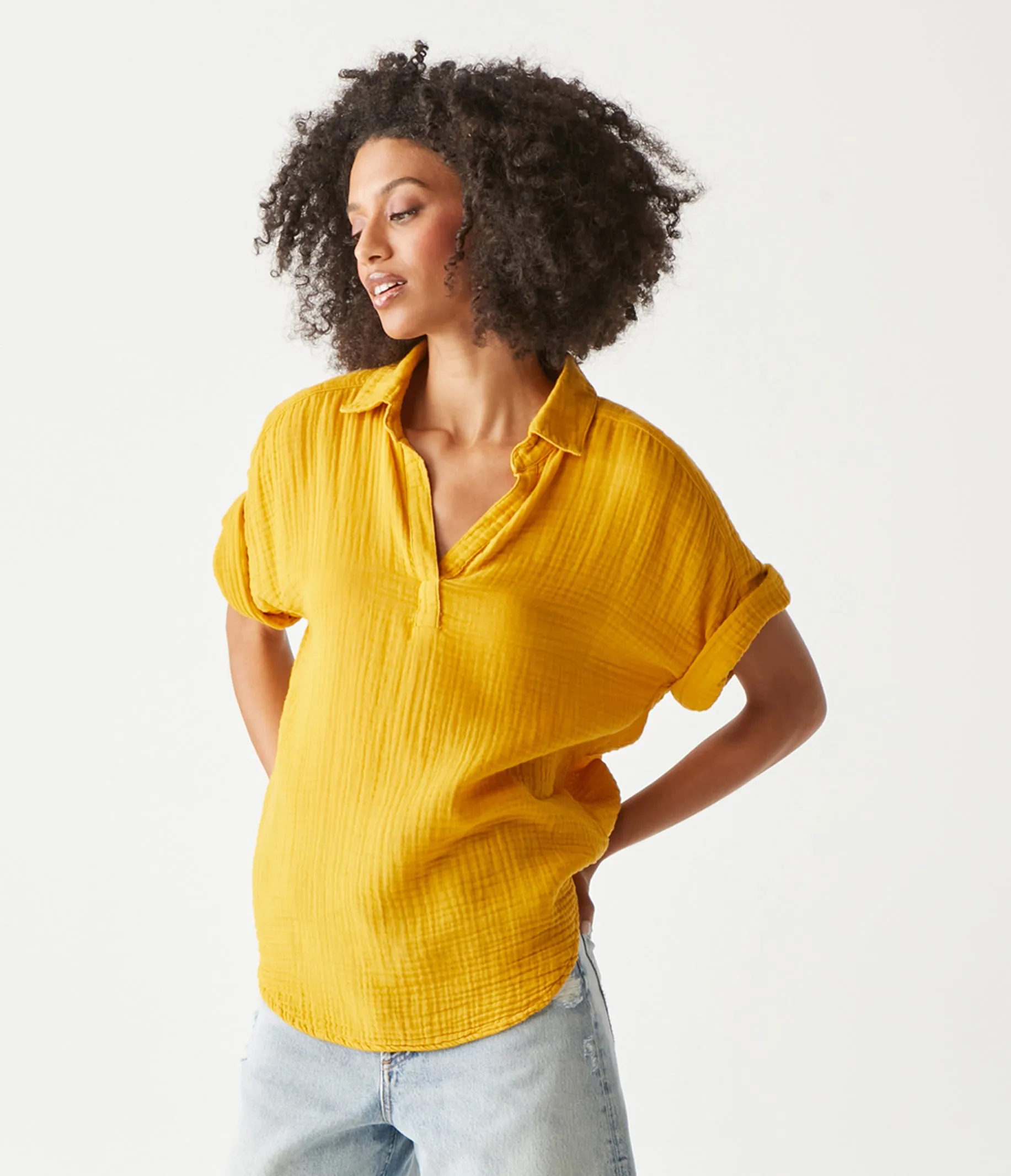 Gigi Gauze Popover Top