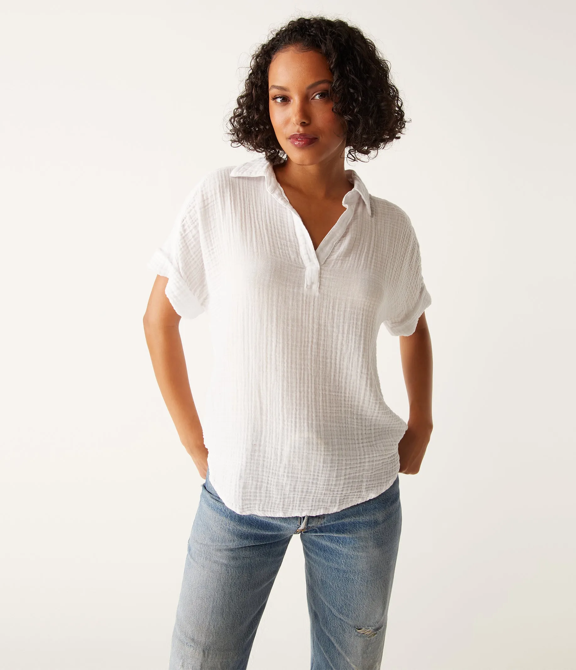 Gigi Gauze Popover Top