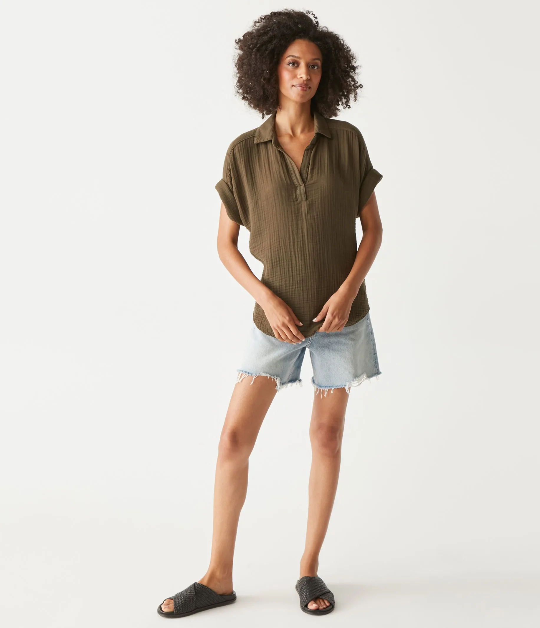 Gigi Gauze Popover Top