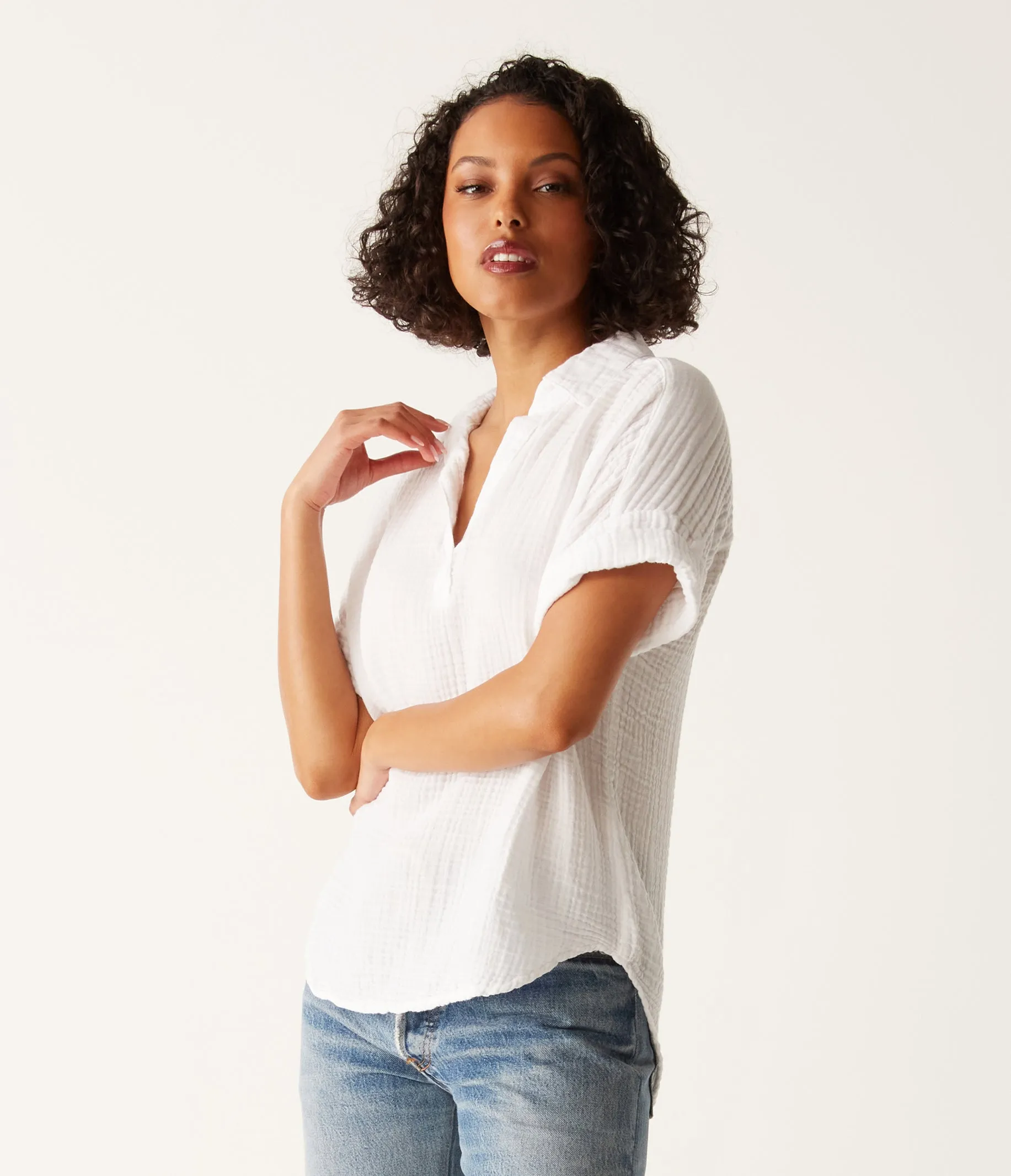 Gigi Gauze Popover Top