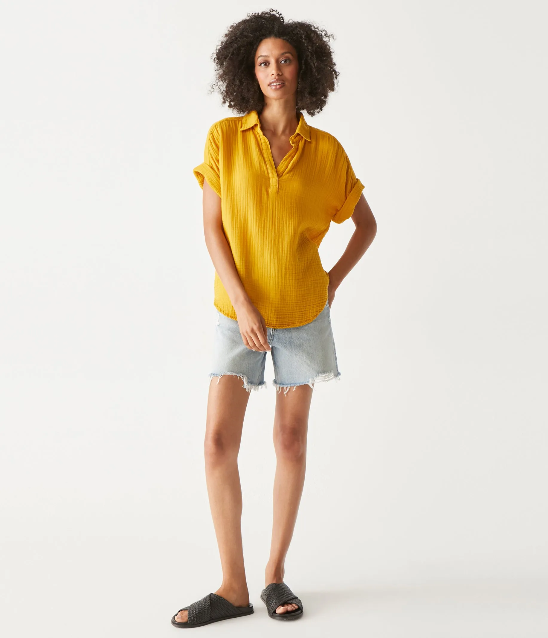 Gigi Gauze Popover Top