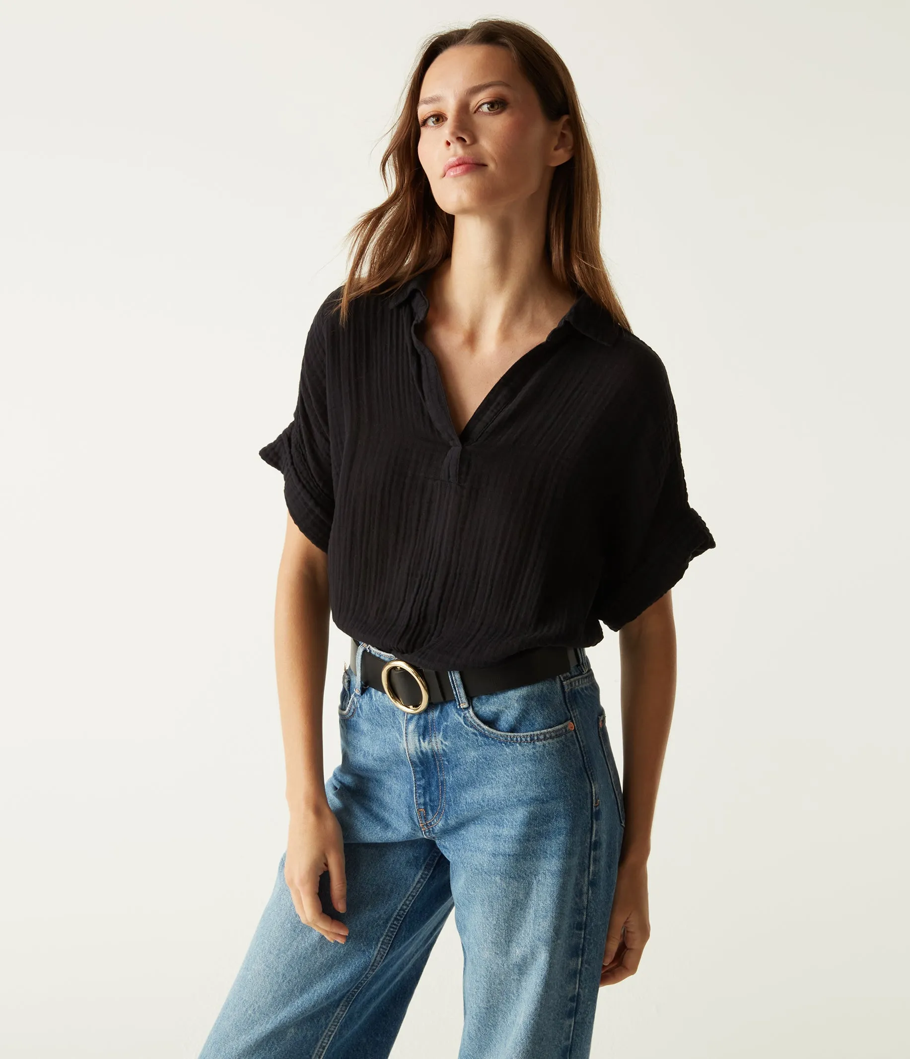 Gigi Gauze Popover Top