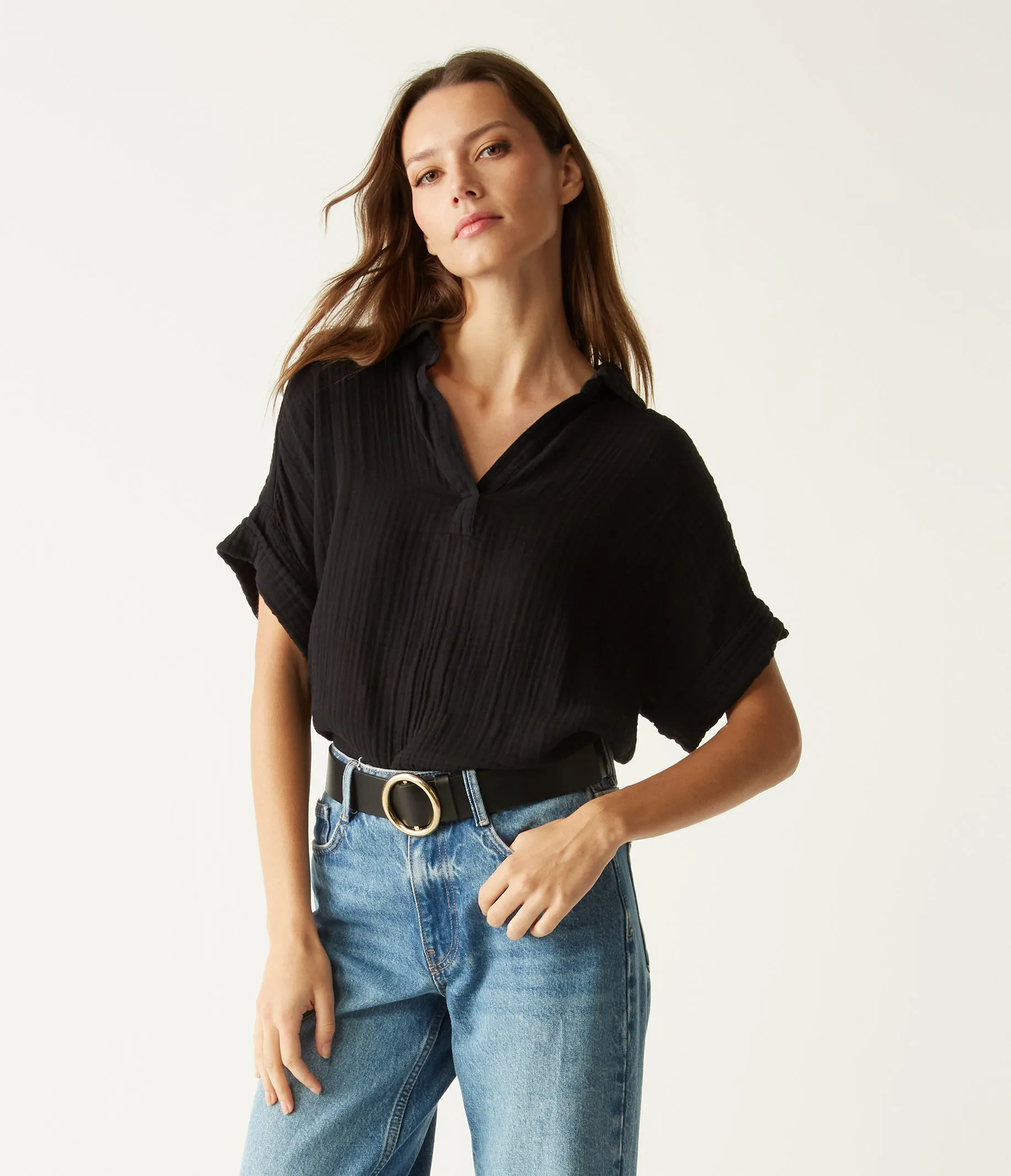 Gigi Gauze Popover Top