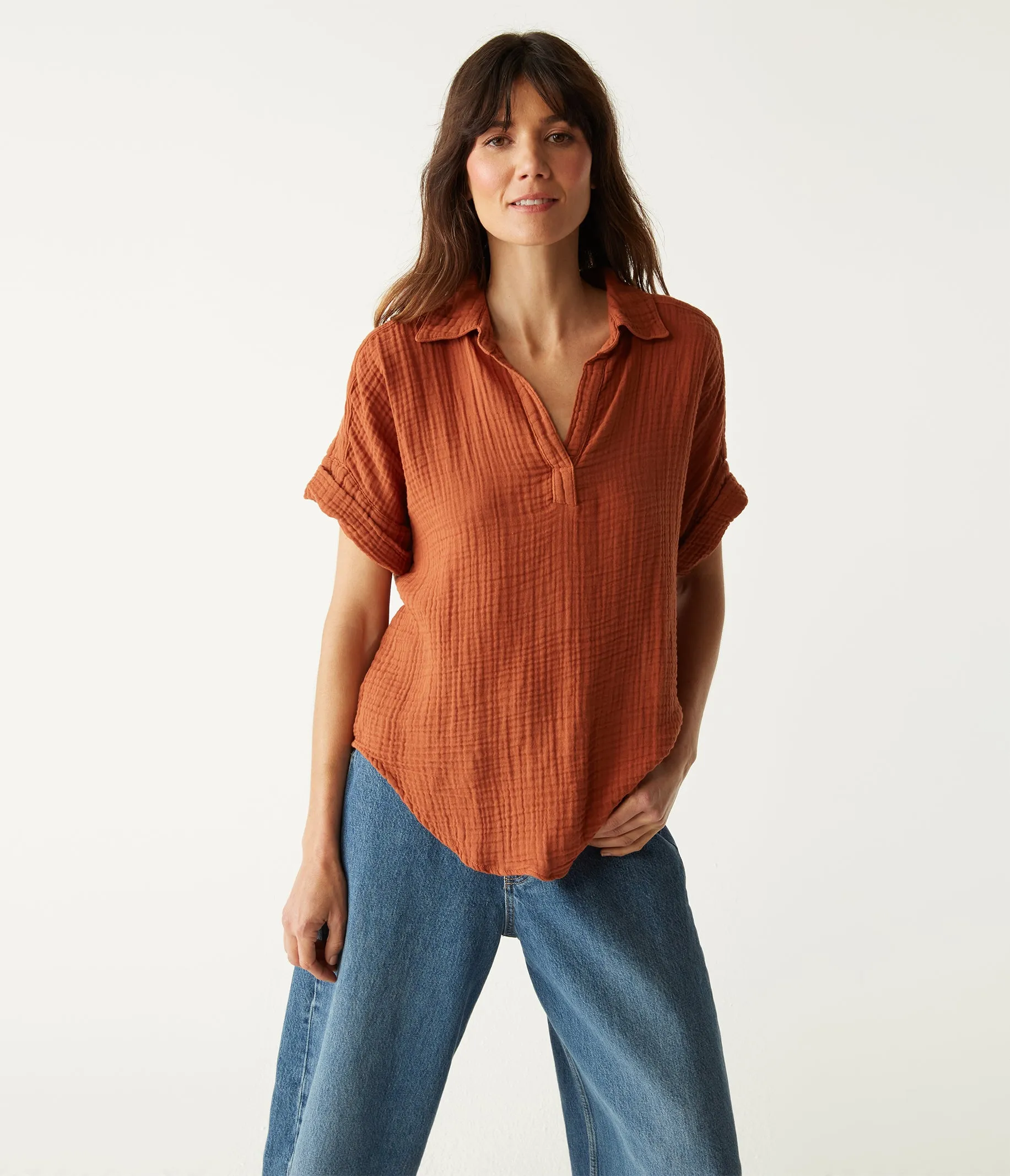 Gigi Gauze Popover Top