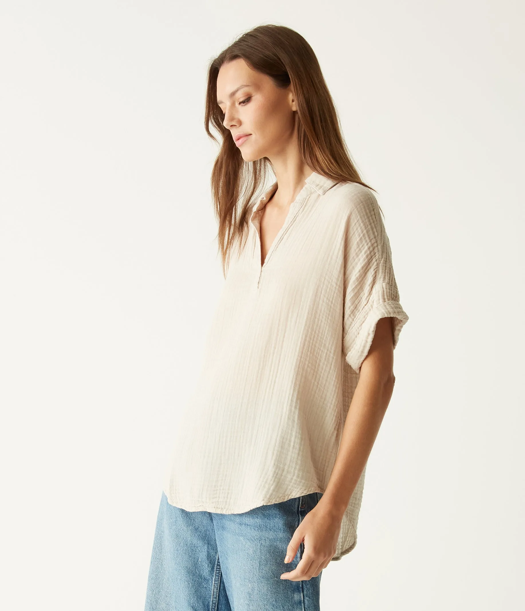 Gigi Gauze Popover Top