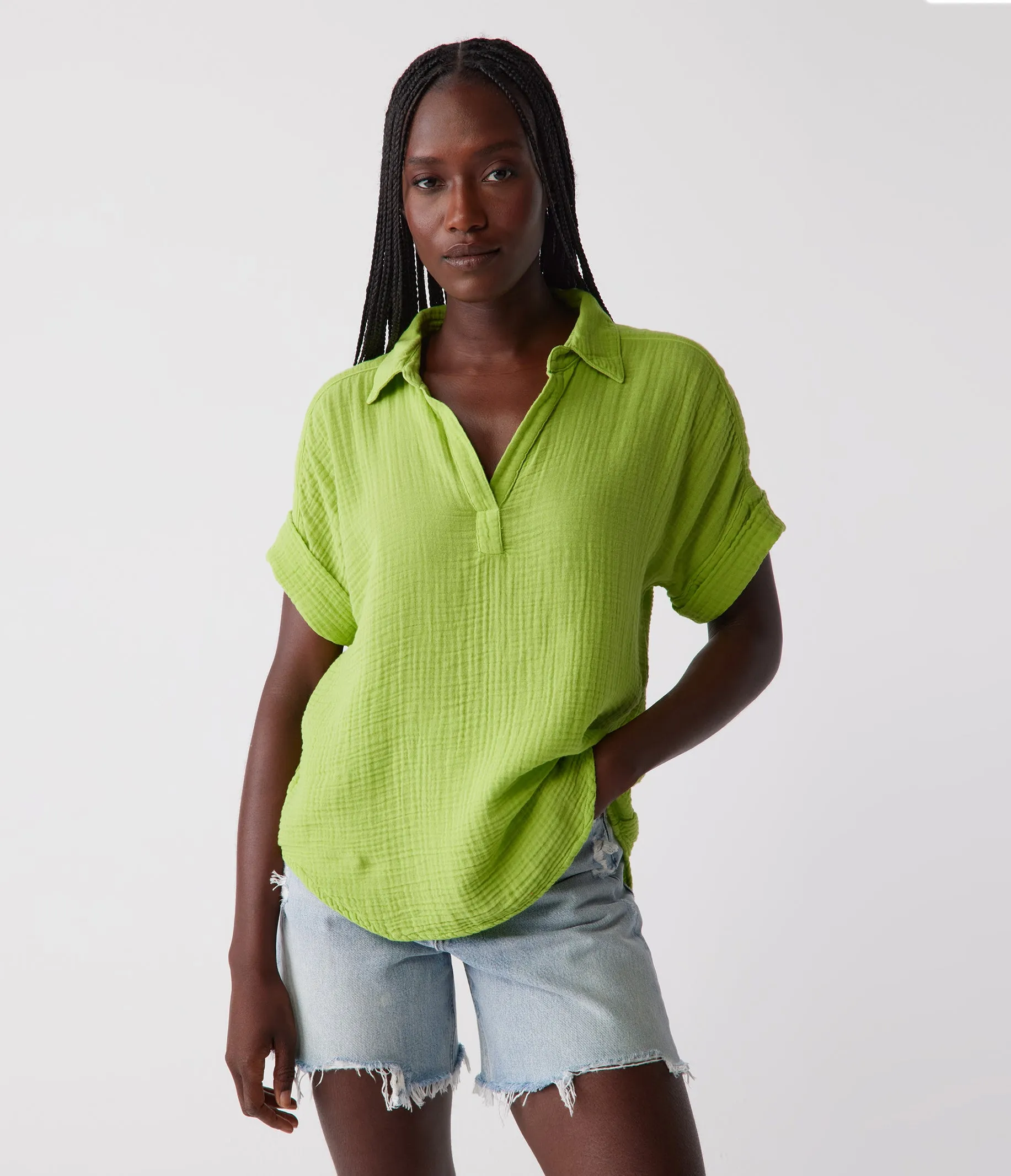 Gigi Gauze Popover Top