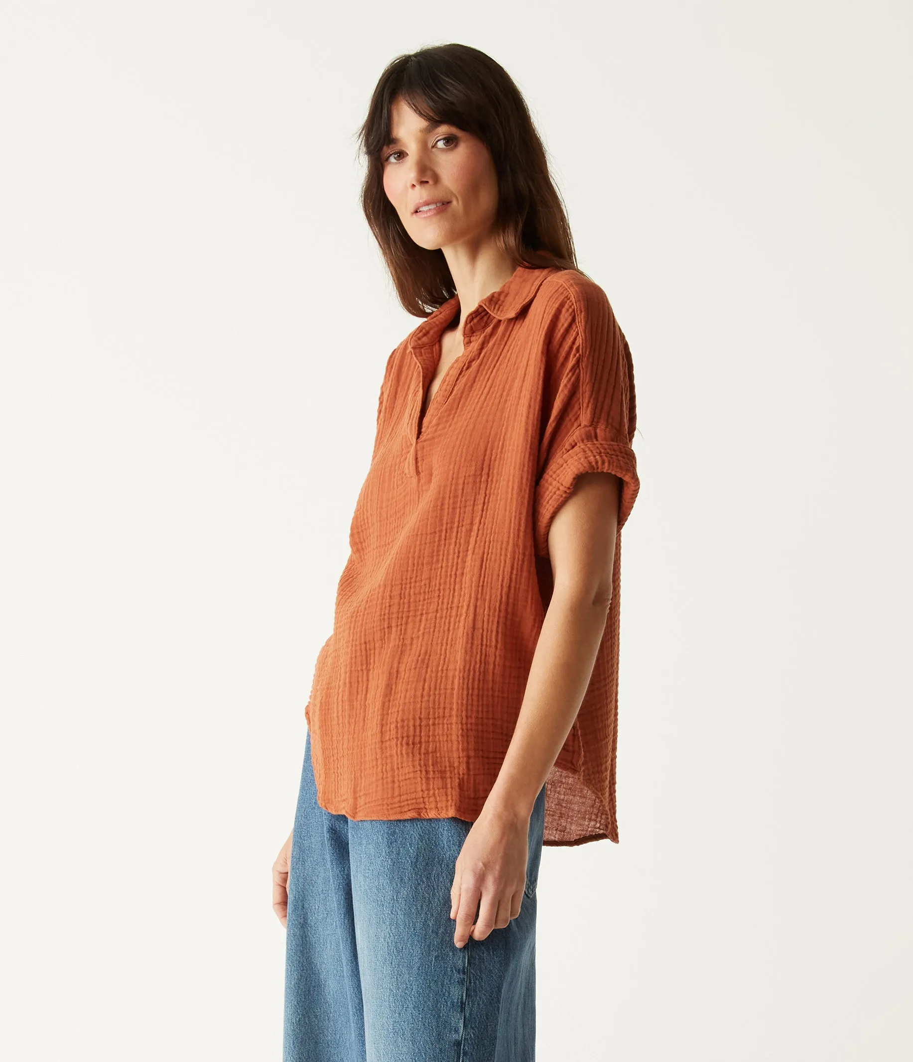 Gigi Gauze Popover Top