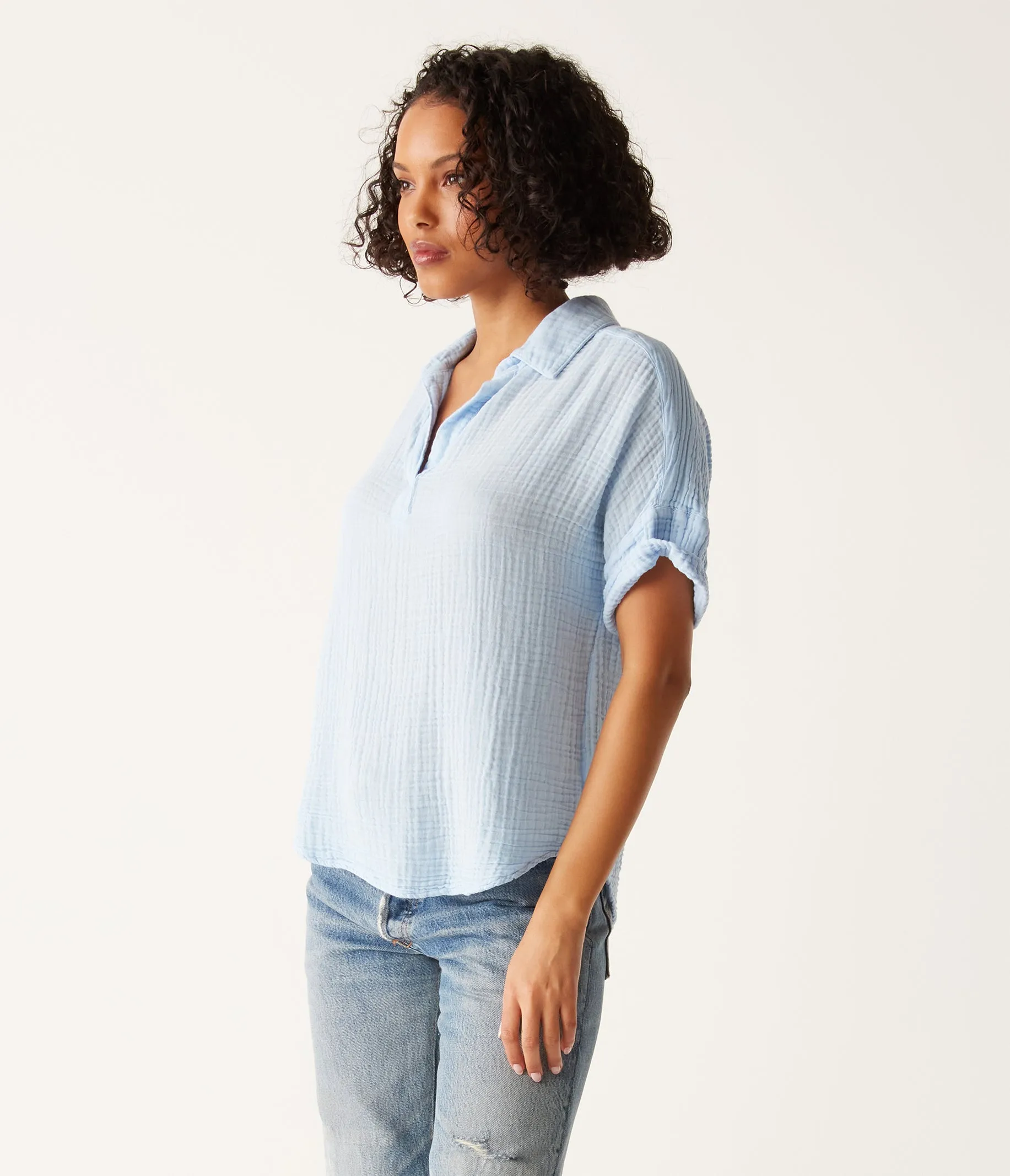 Gigi Gauze Popover Top