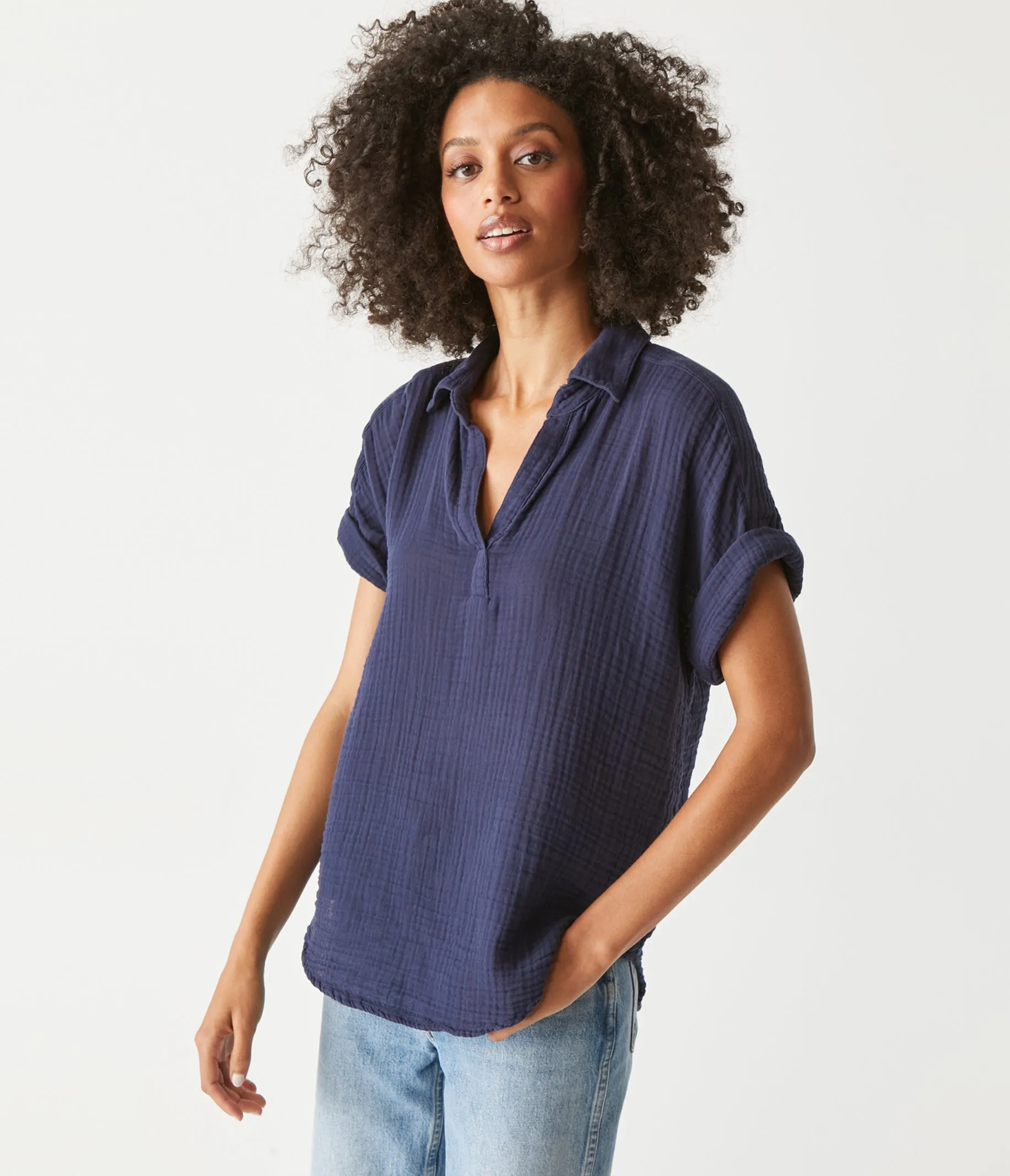 Gigi Gauze Popover Top