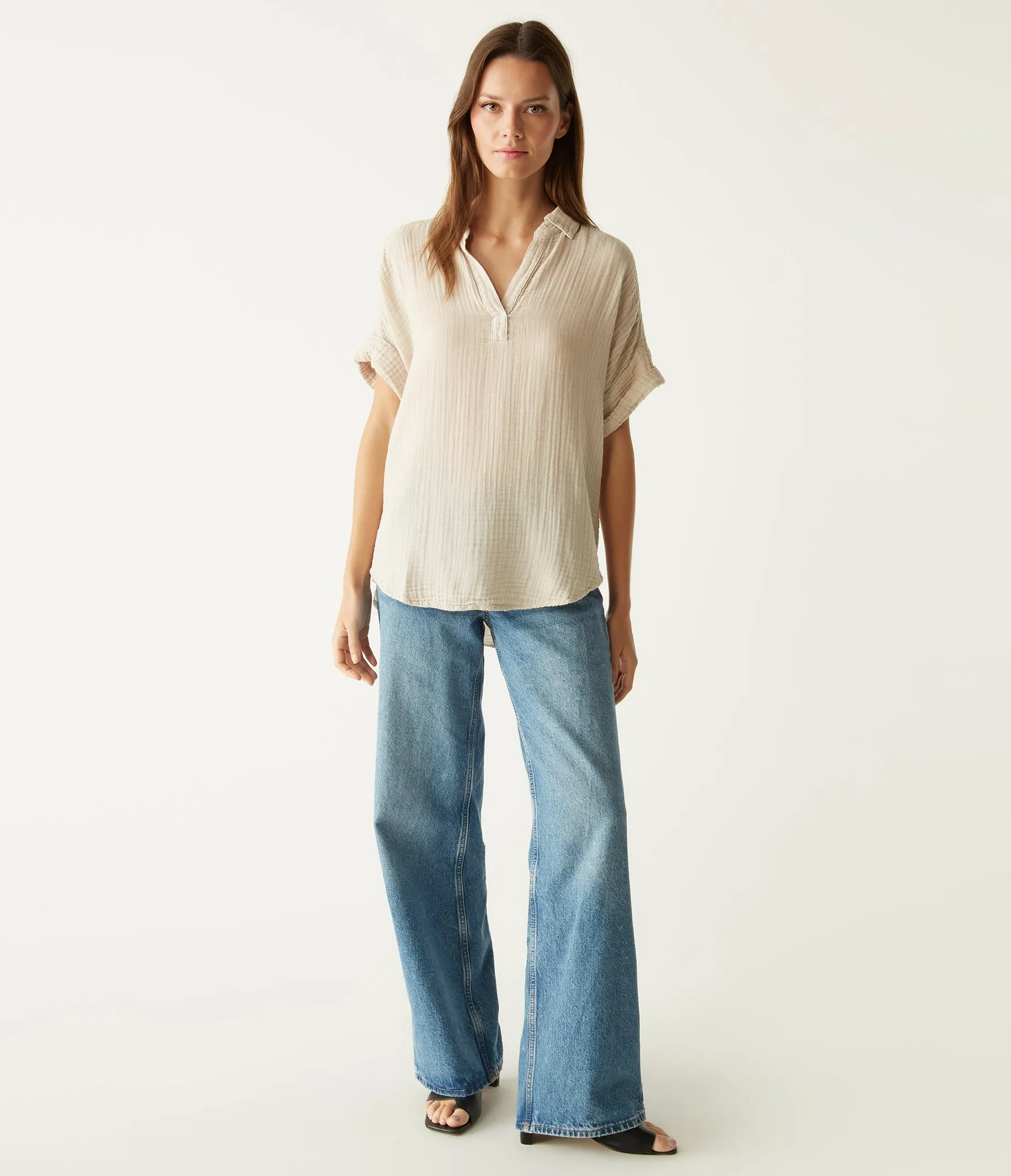 Gigi Gauze Popover Top