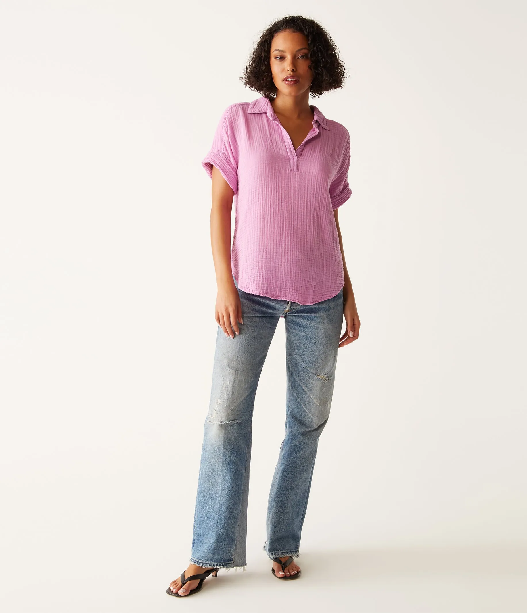 Gigi Gauze Popover Top