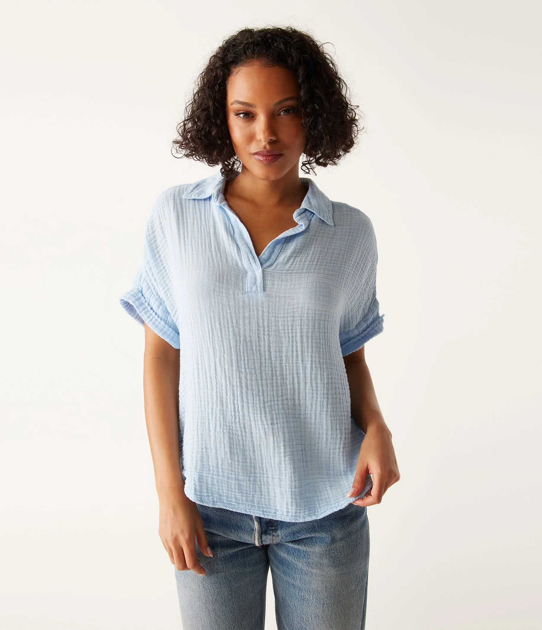 Gigi Gauze Popover Top