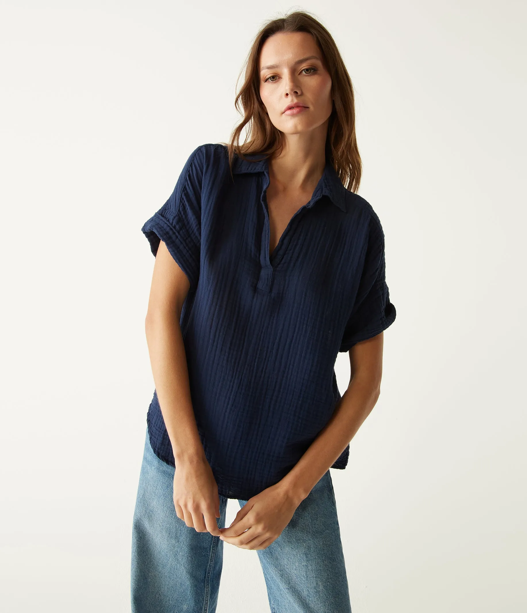 Gigi Gauze Popover Top