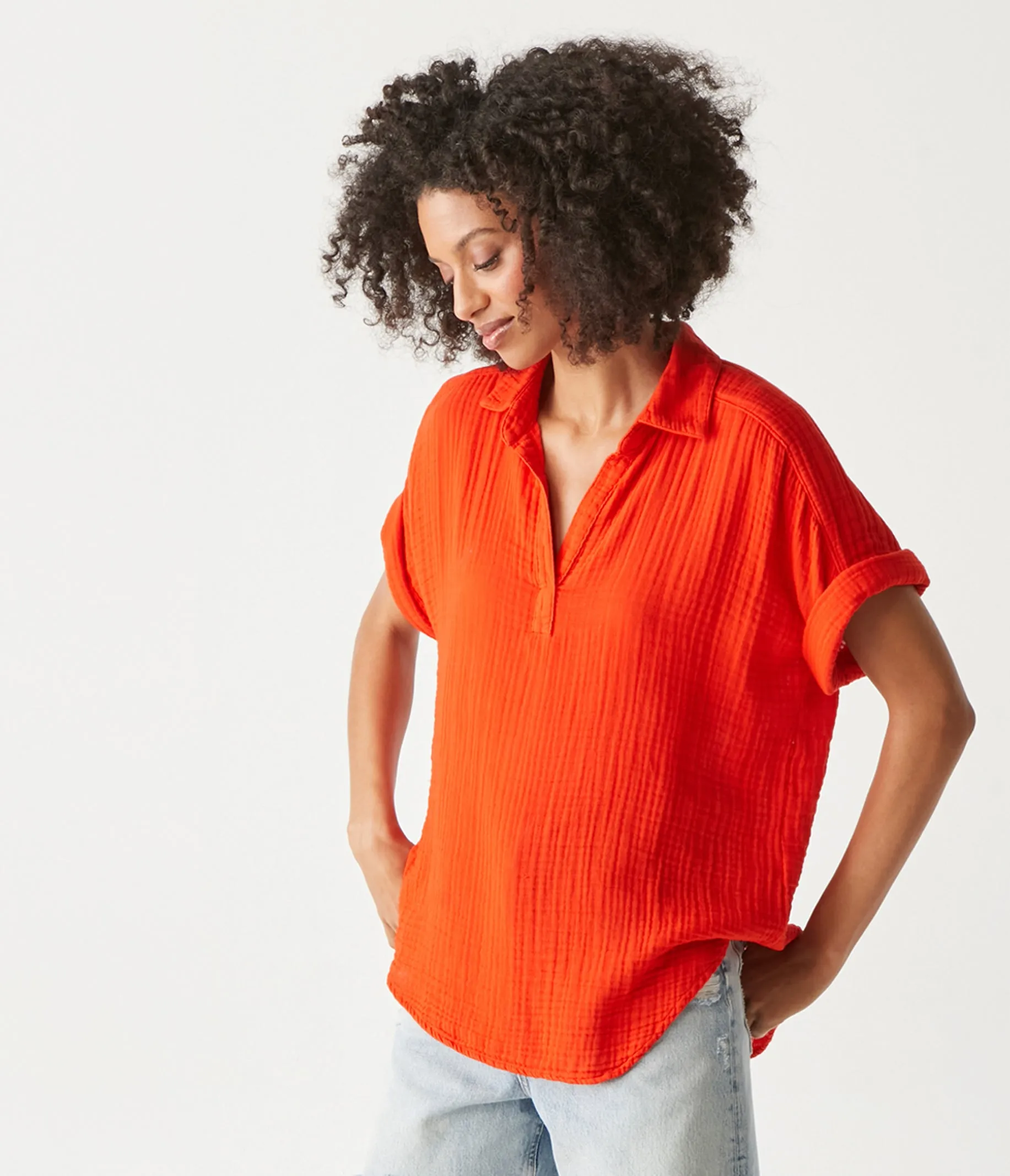 Gigi Gauze Popover Top