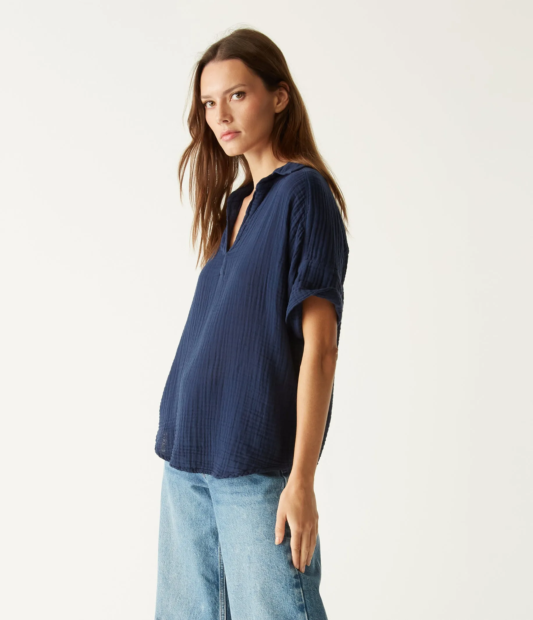 Gigi Gauze Popover Top