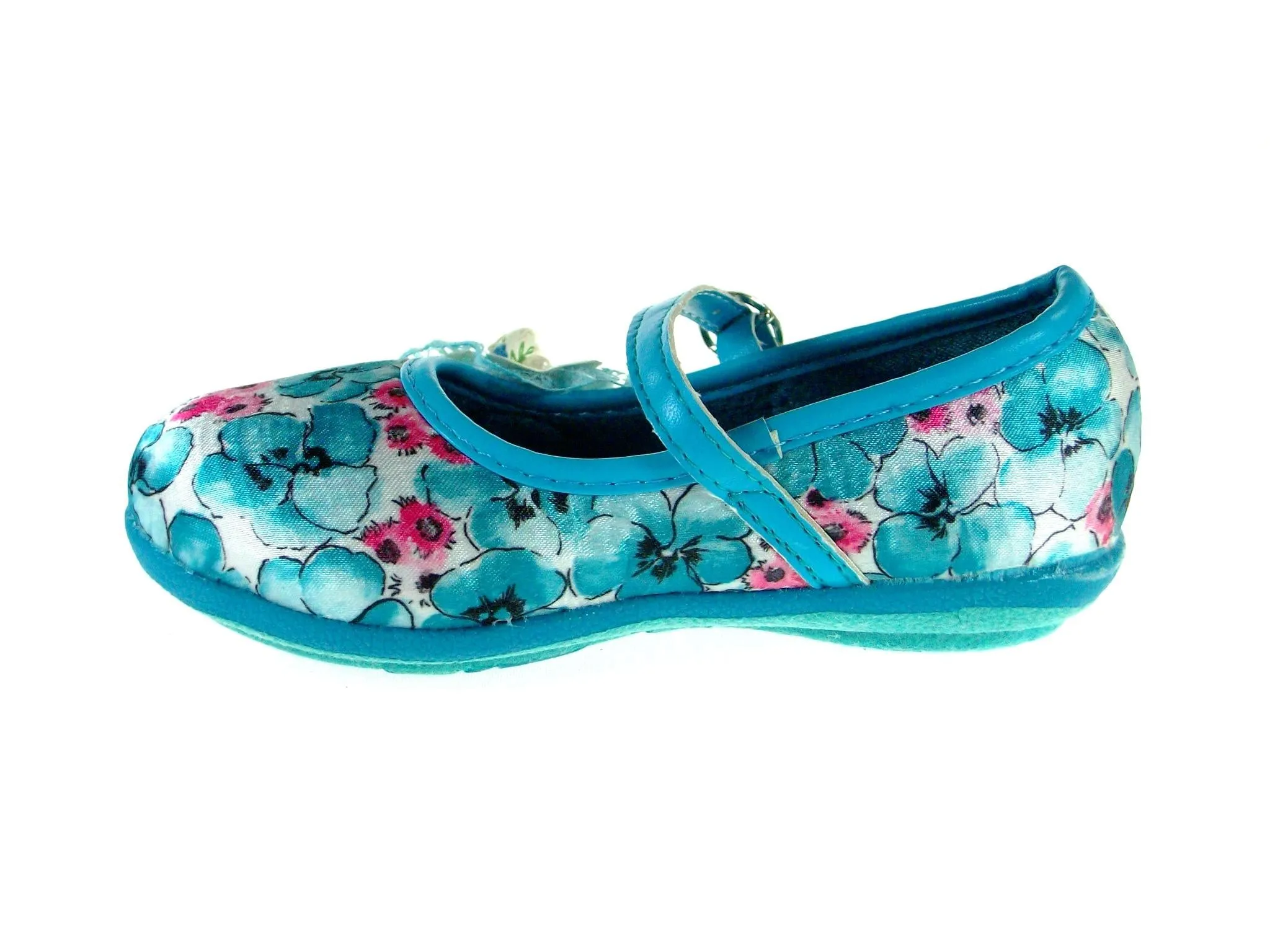 Girls 253 Floral Mary Jane Charm Flat Shoes