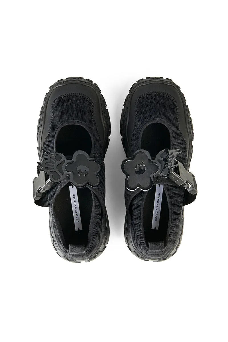 GITTE | OPEN SNEAKER TECHNICAL KNIT BLACK