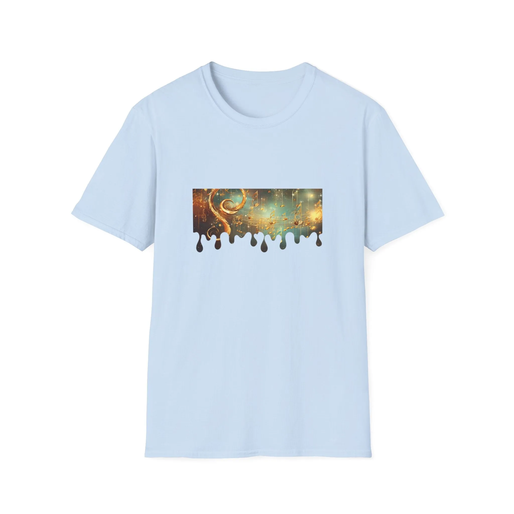 Golden Musical Notes Unisex Softstyle T-Shirt