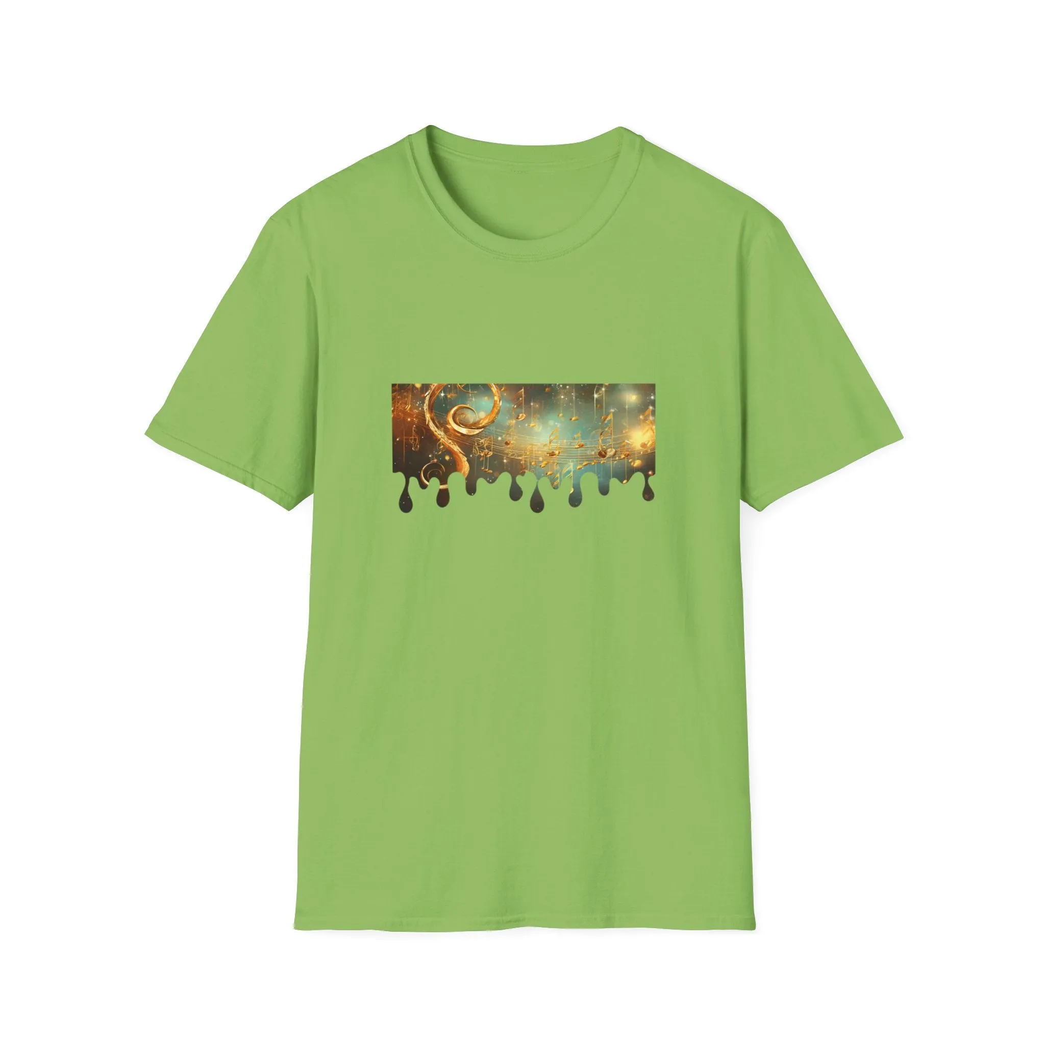 Golden Musical Notes Unisex Softstyle T-Shirt