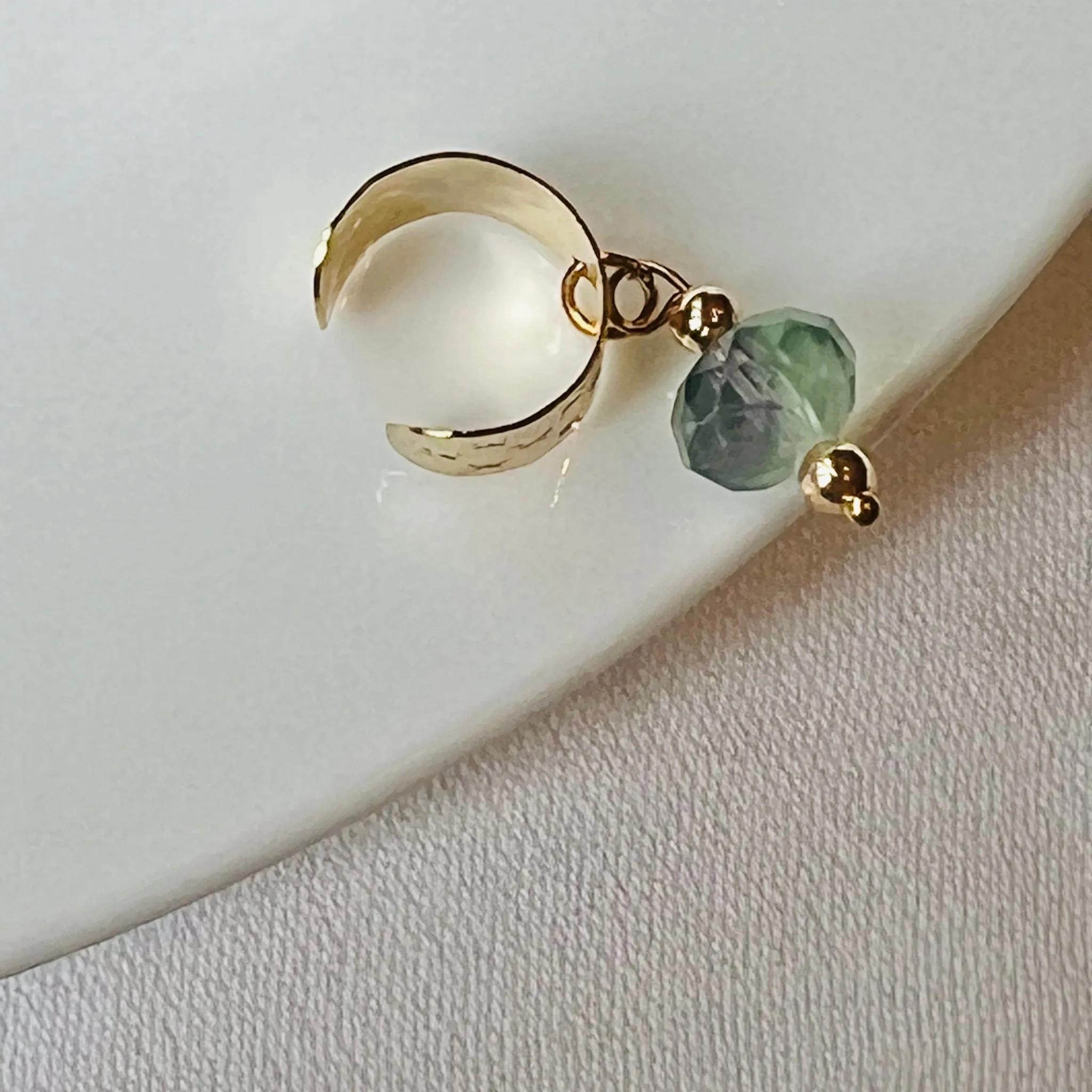 Green Fluorite Ear Cuff