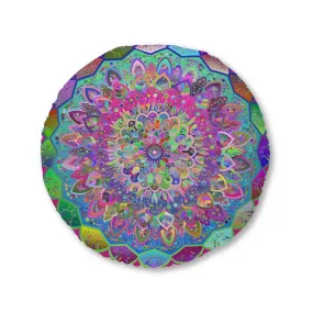 Hand Drawn Mandala Art Floor Cushion - Colorful Design