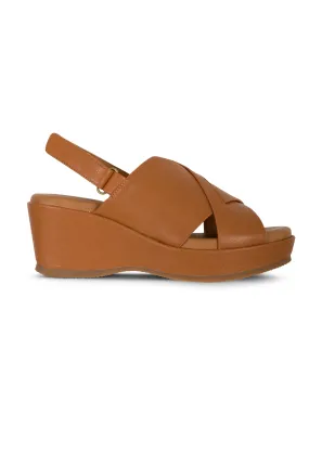 Hush Puppies Leather Wedge Sandal | TAN | AGAVE TT