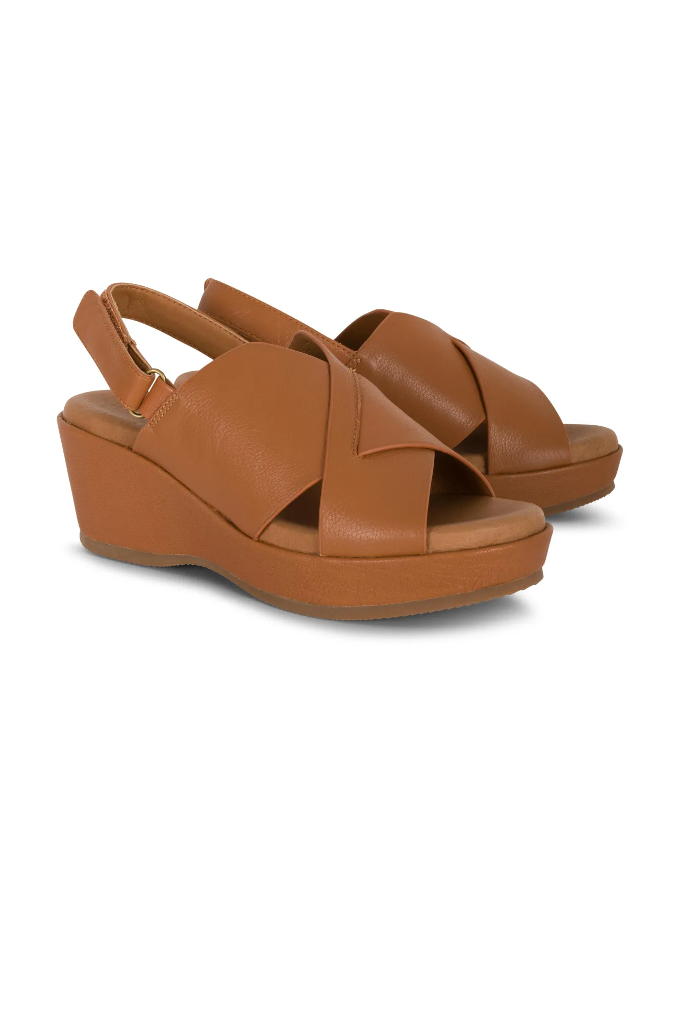 Hush Puppies Leather Wedge Sandal | TAN | AGAVE TT