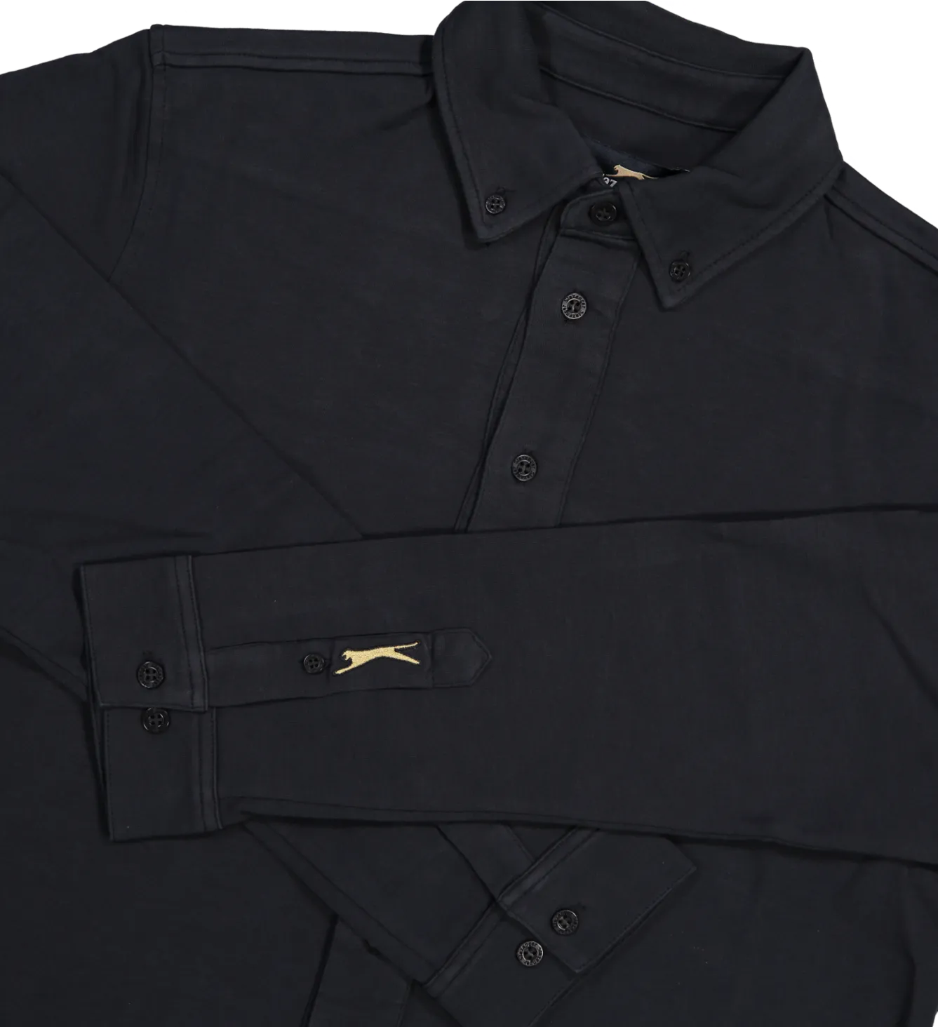 HUTTON LS BUTTON DOWN SHIRT - PANTHER BLACK