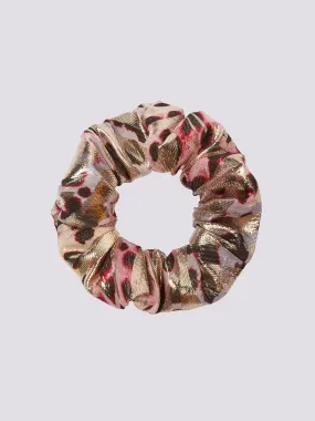 Hypnotic Cheetah Silk Lurex Jacquard Scrunchie