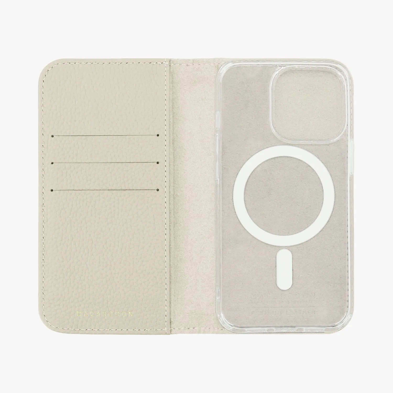 iPhone 13 Pro Max MagSafe Leather Flip Cover with Clear Case