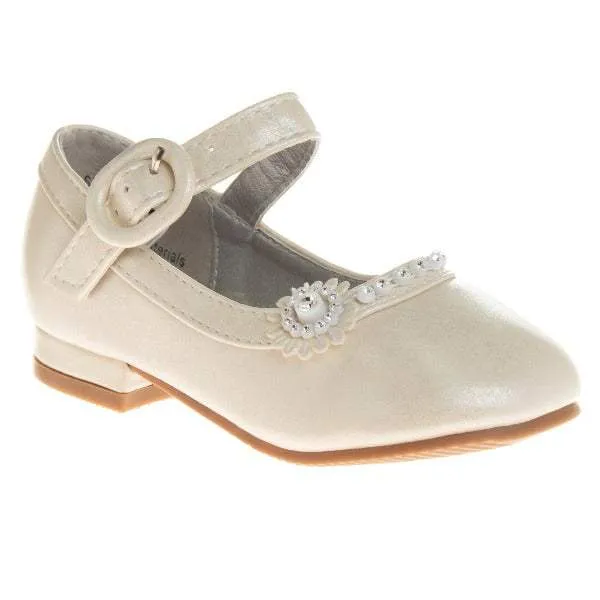 Josmo Beige Strap Girls Dress Shoes (Toddler)