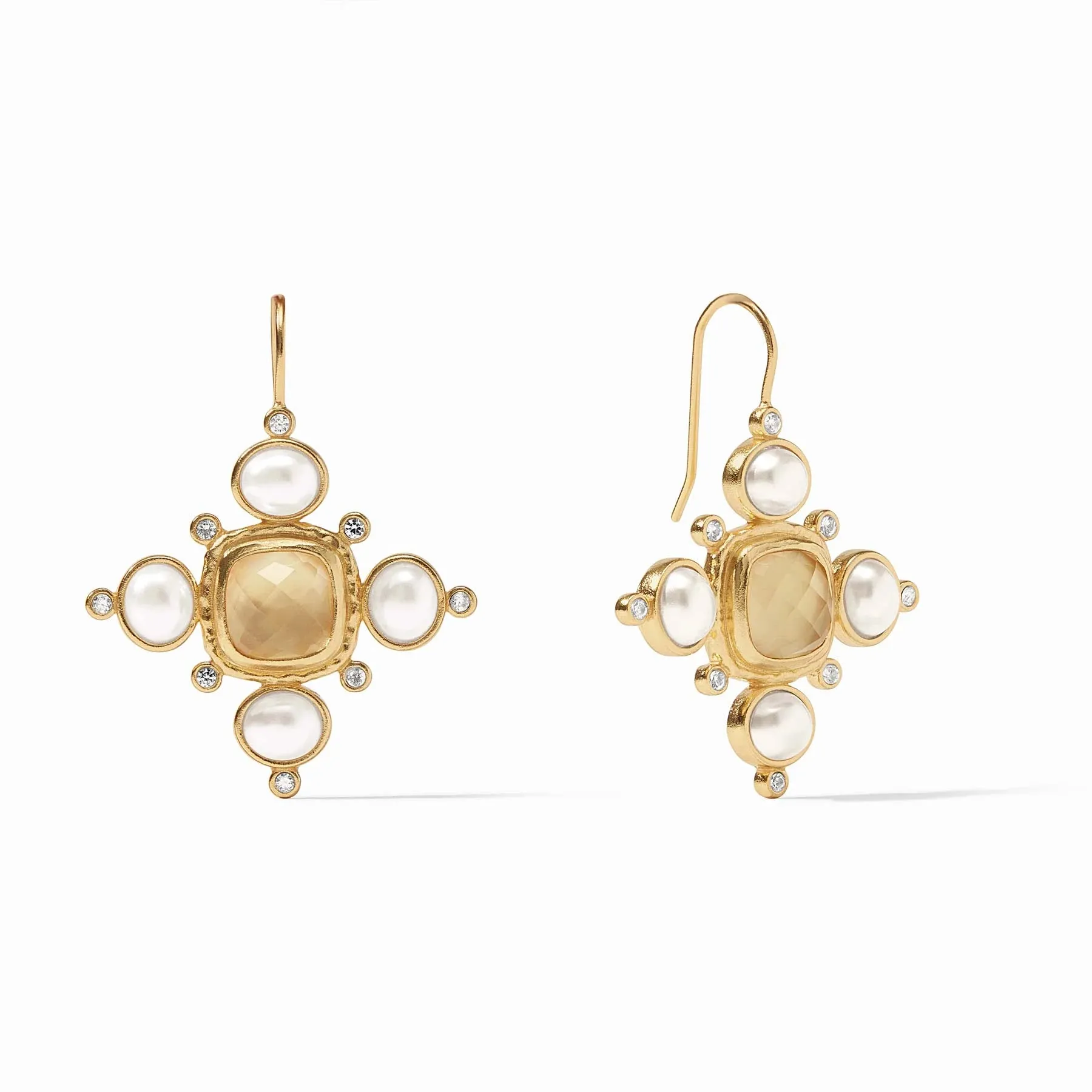 Julie Vos Tudor Earrings, Iridescent Champagne