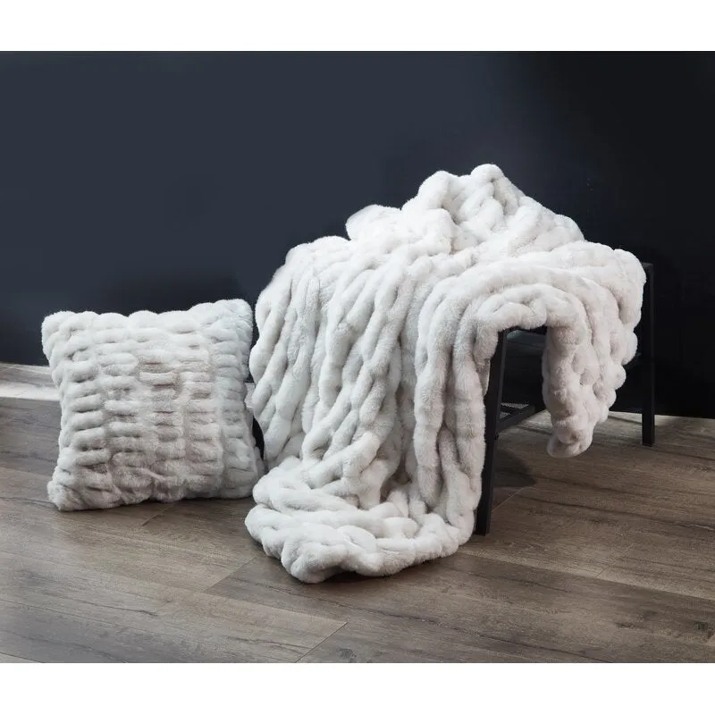 Kingdom Faux Fur Woven Plush Throw