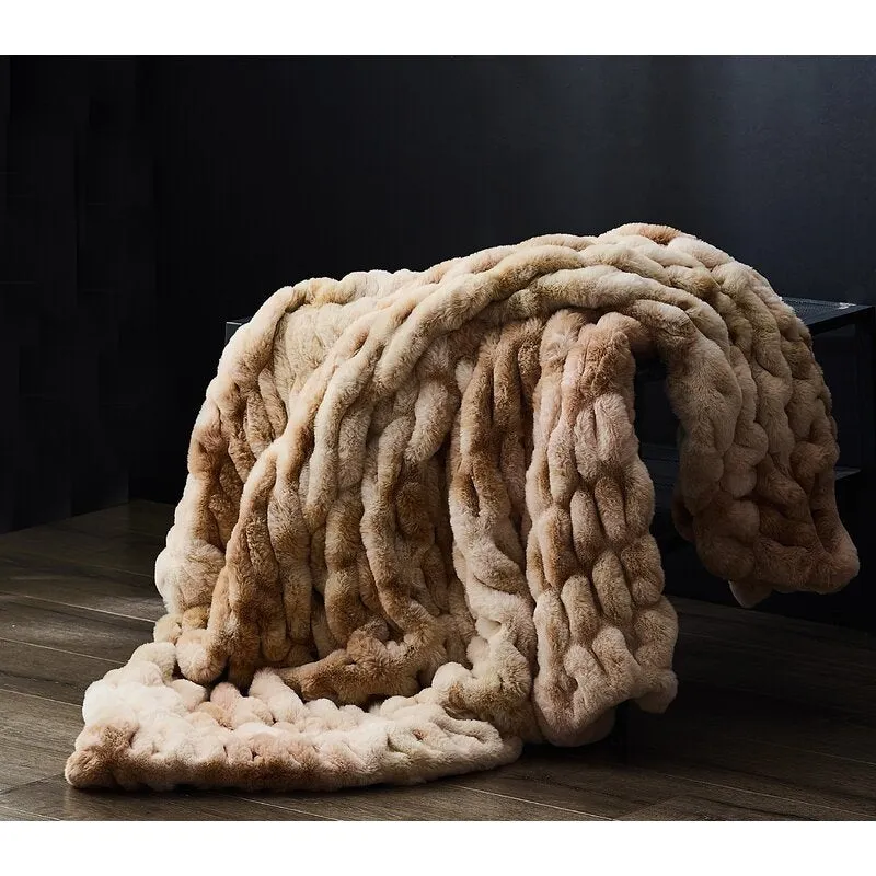 Kingdom Faux Fur Woven Plush Throw