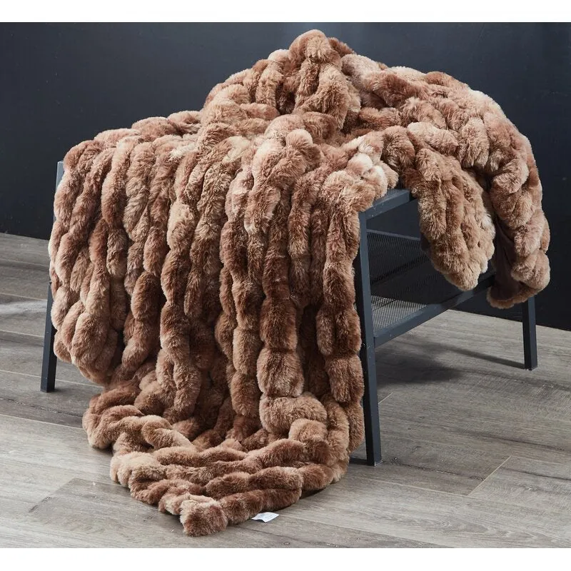 Kingdom Faux Fur Woven Plush Throw