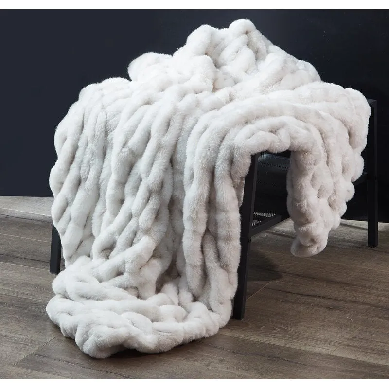 Kingdom Faux Fur Woven Plush Throw