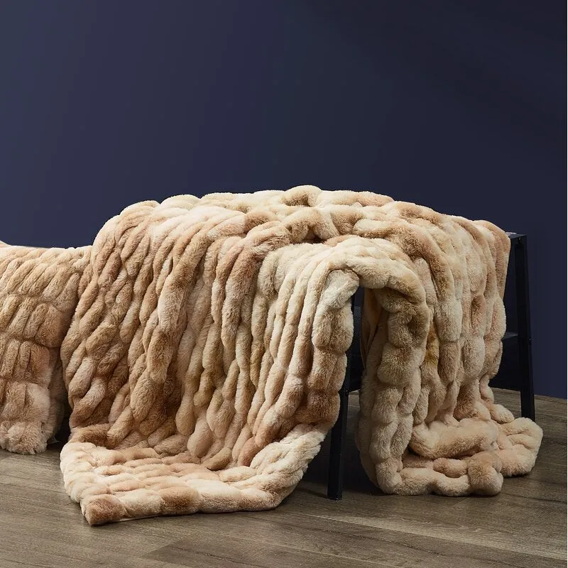 Kingdom Faux Fur Woven Plush Throw