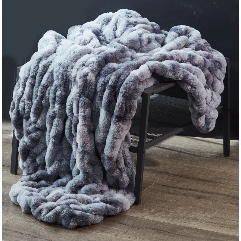 Kingdom Faux Fur Woven Plush Throw