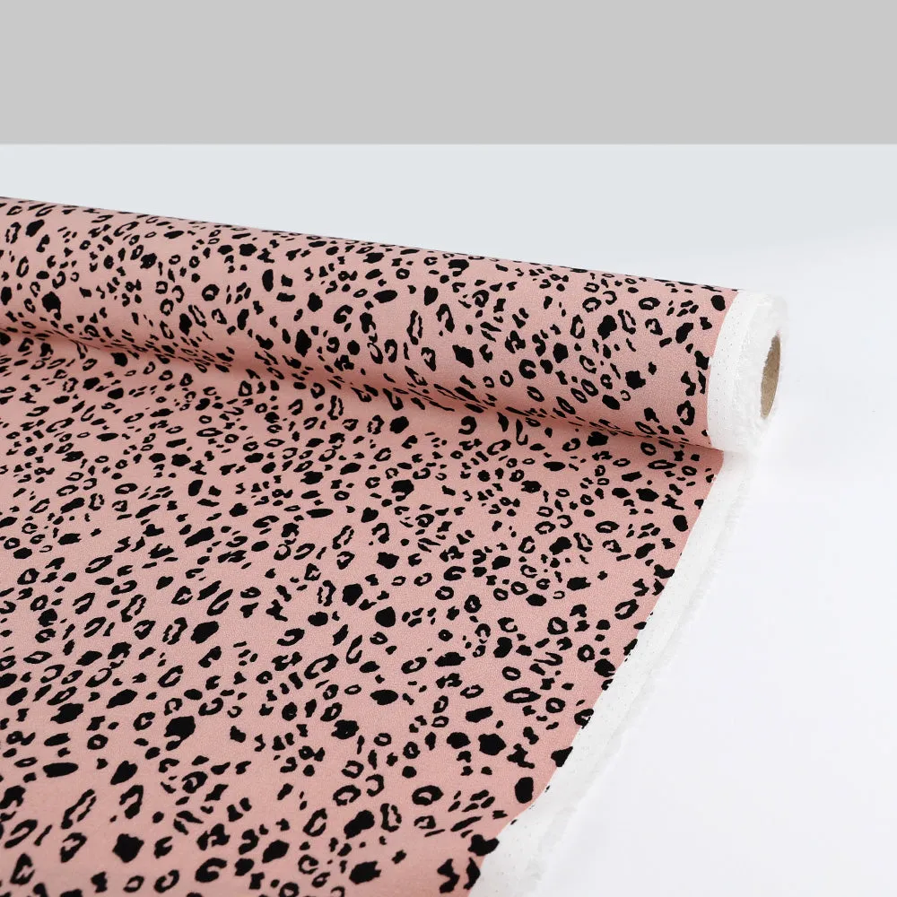 Leopard Viscose Crepe - Rose