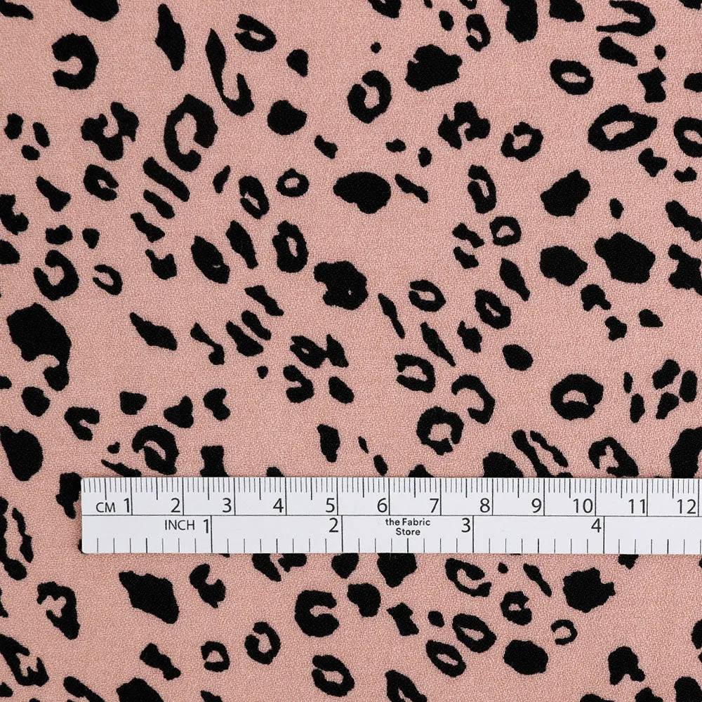 Leopard Viscose Crepe - Rose