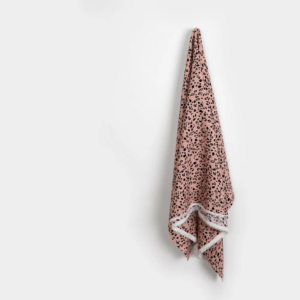 Leopard Viscose Crepe - Rose