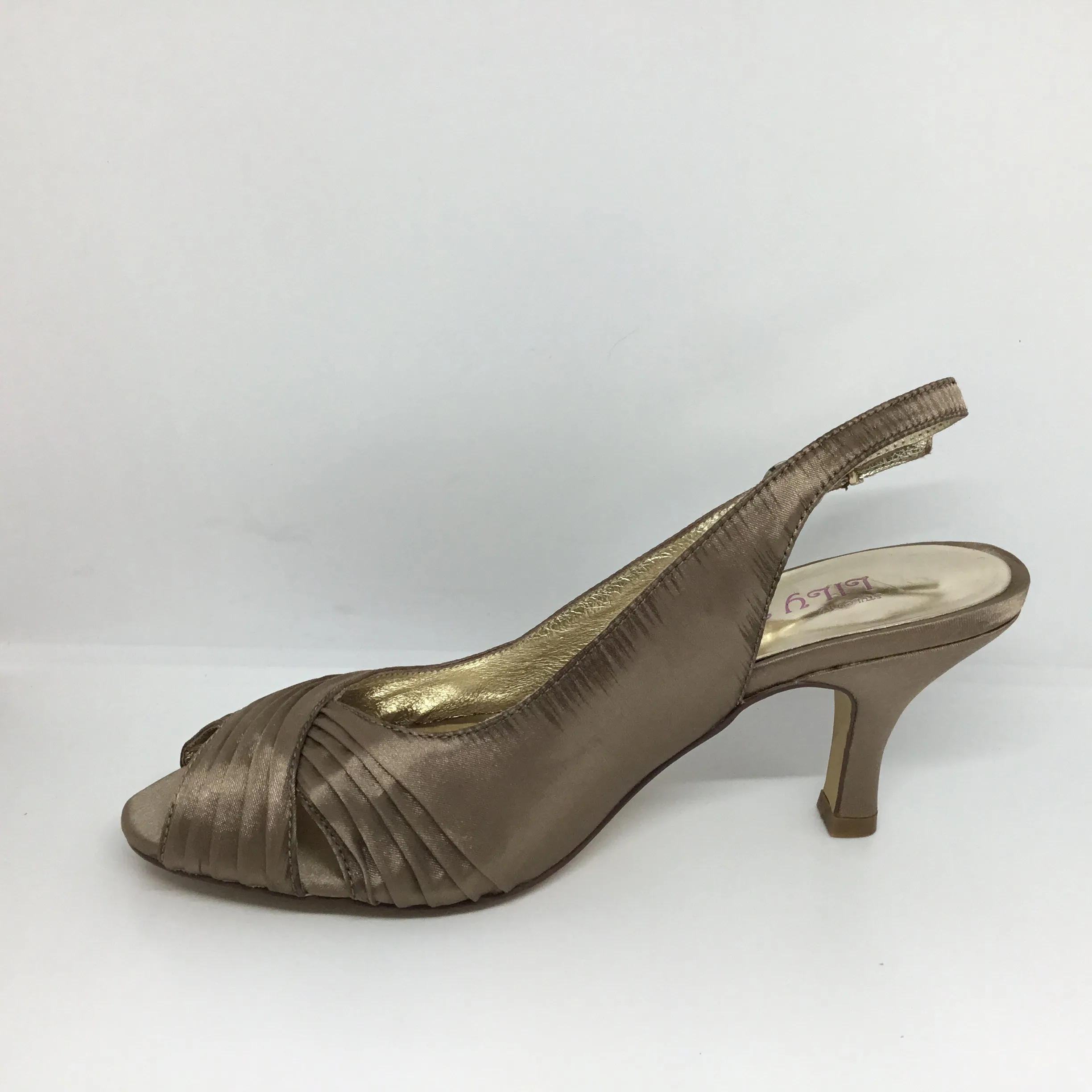 Lily Rose Serena Coffee Satin Heel SALE LAST PAIR SIZE 6