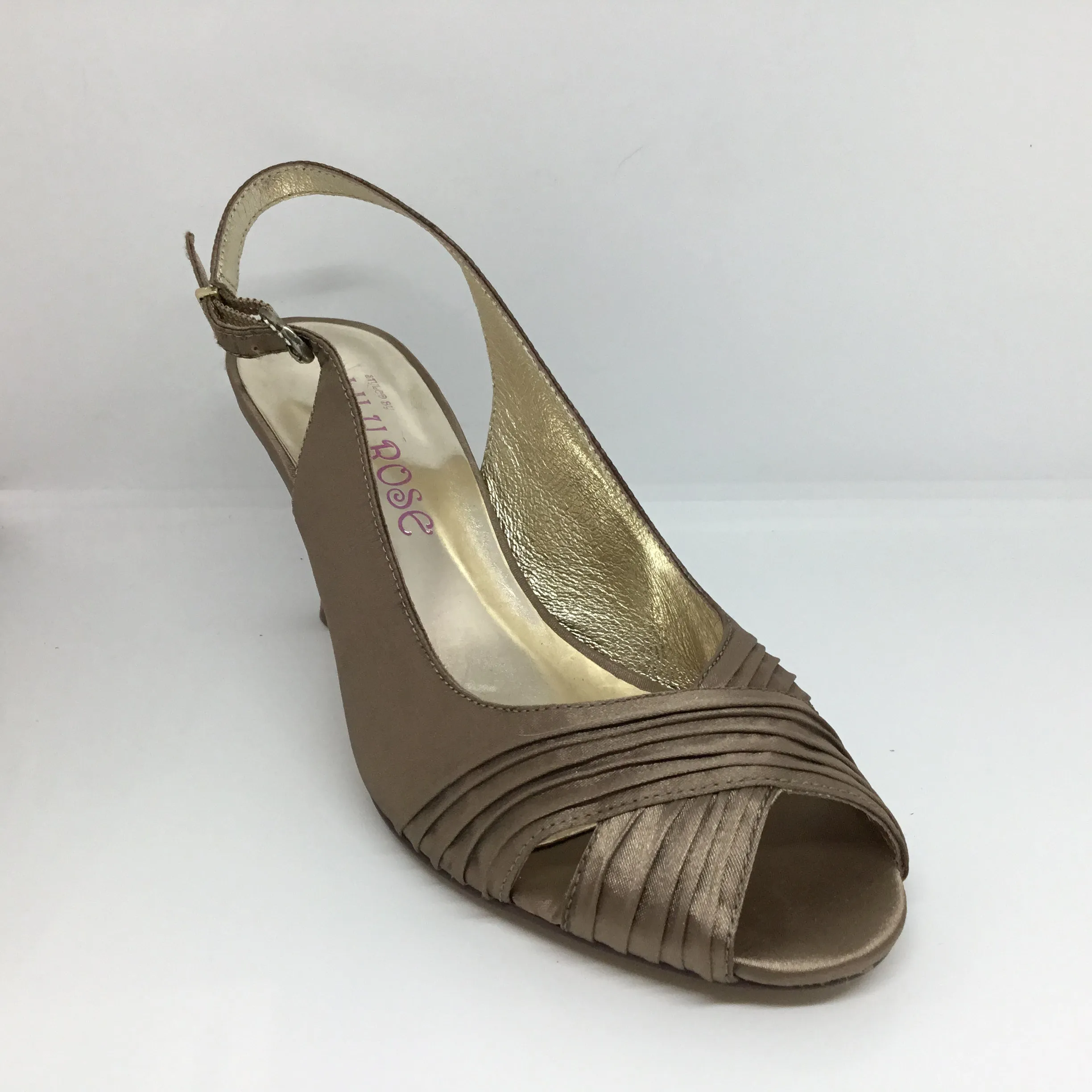 Lily Rose Serena Coffee Satin Heel SALE LAST PAIR SIZE 6