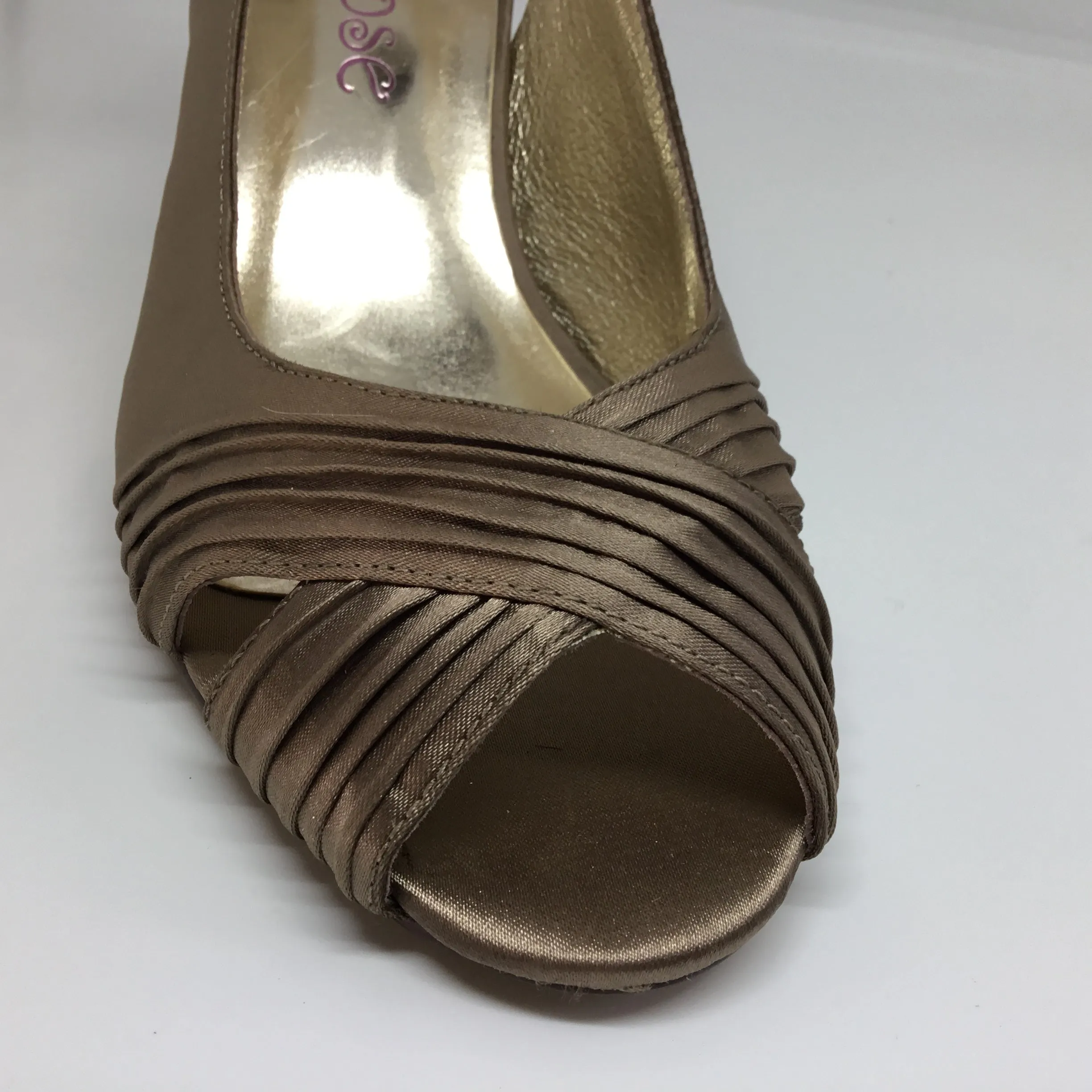 Lily Rose Serena Coffee Satin Heel SALE LAST PAIR SIZE 6