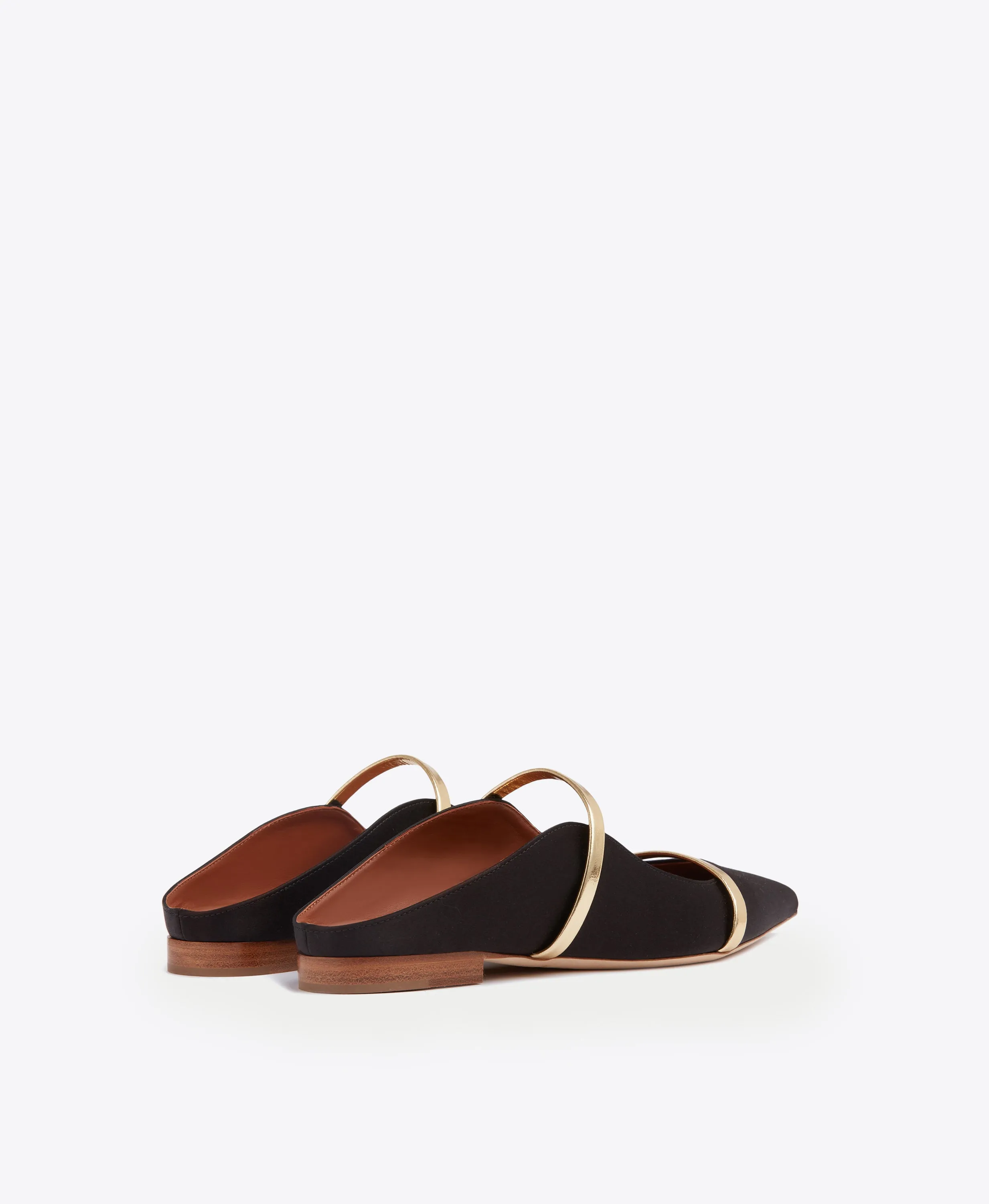 Maureen Black Satin Flat Mules