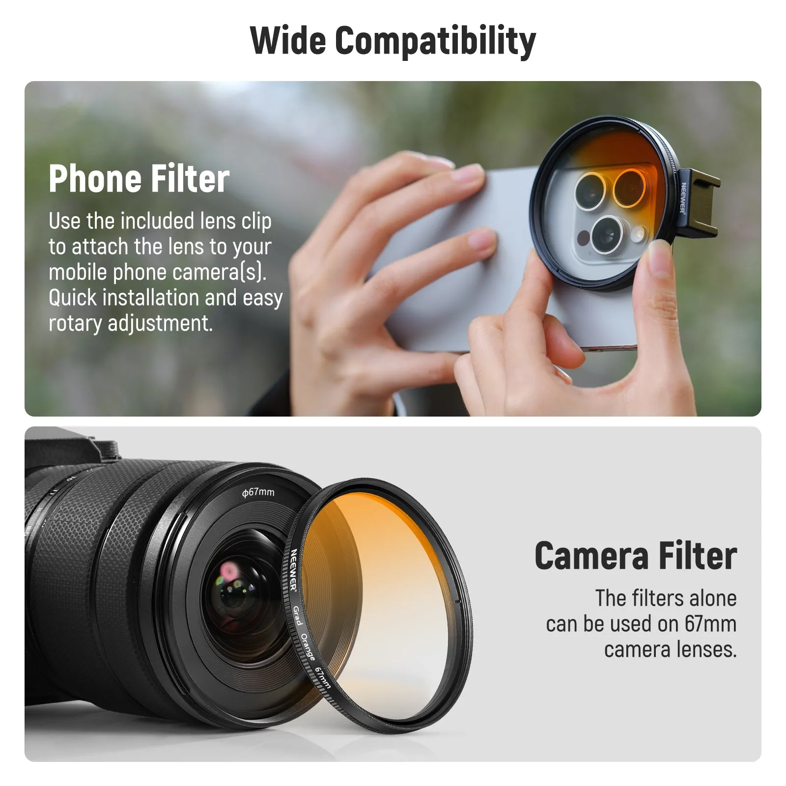 NEEWER Clip On Phone Lens Filter Kit