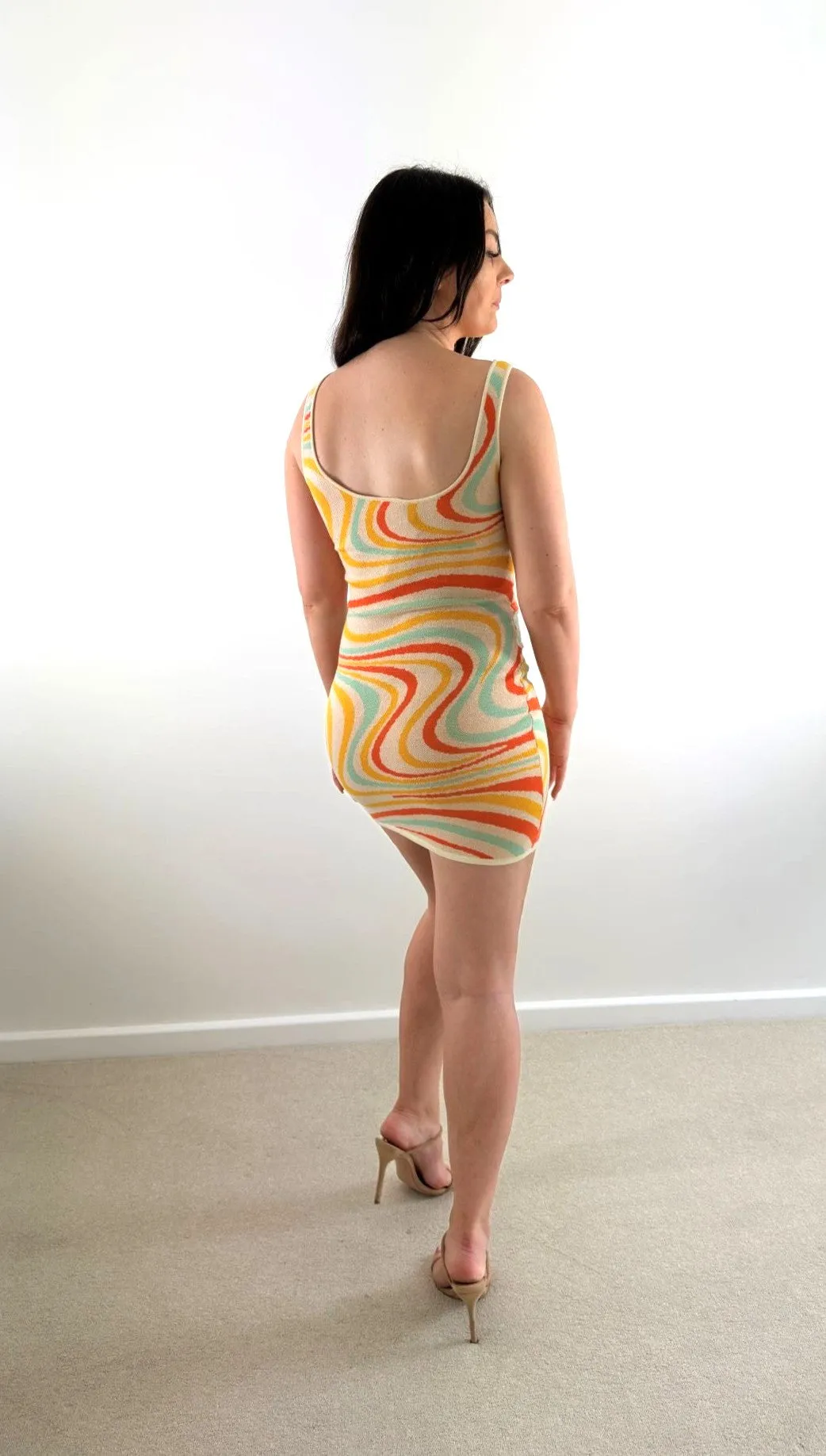 Noisy May Knit Dress in Multi Swirl